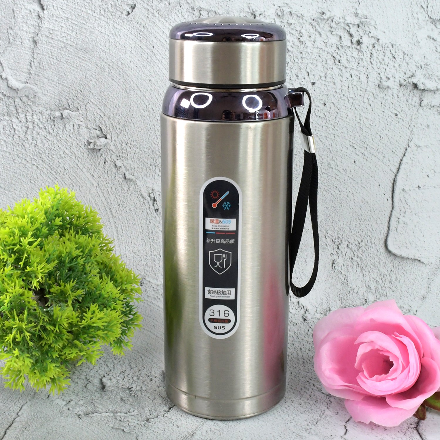 5875 800ml Stainless Steel Water Bottle For Men Women Kids Thermos Flask Reusable Leak-proof Thermos Steel For Home Office Gym Fridge Travelling