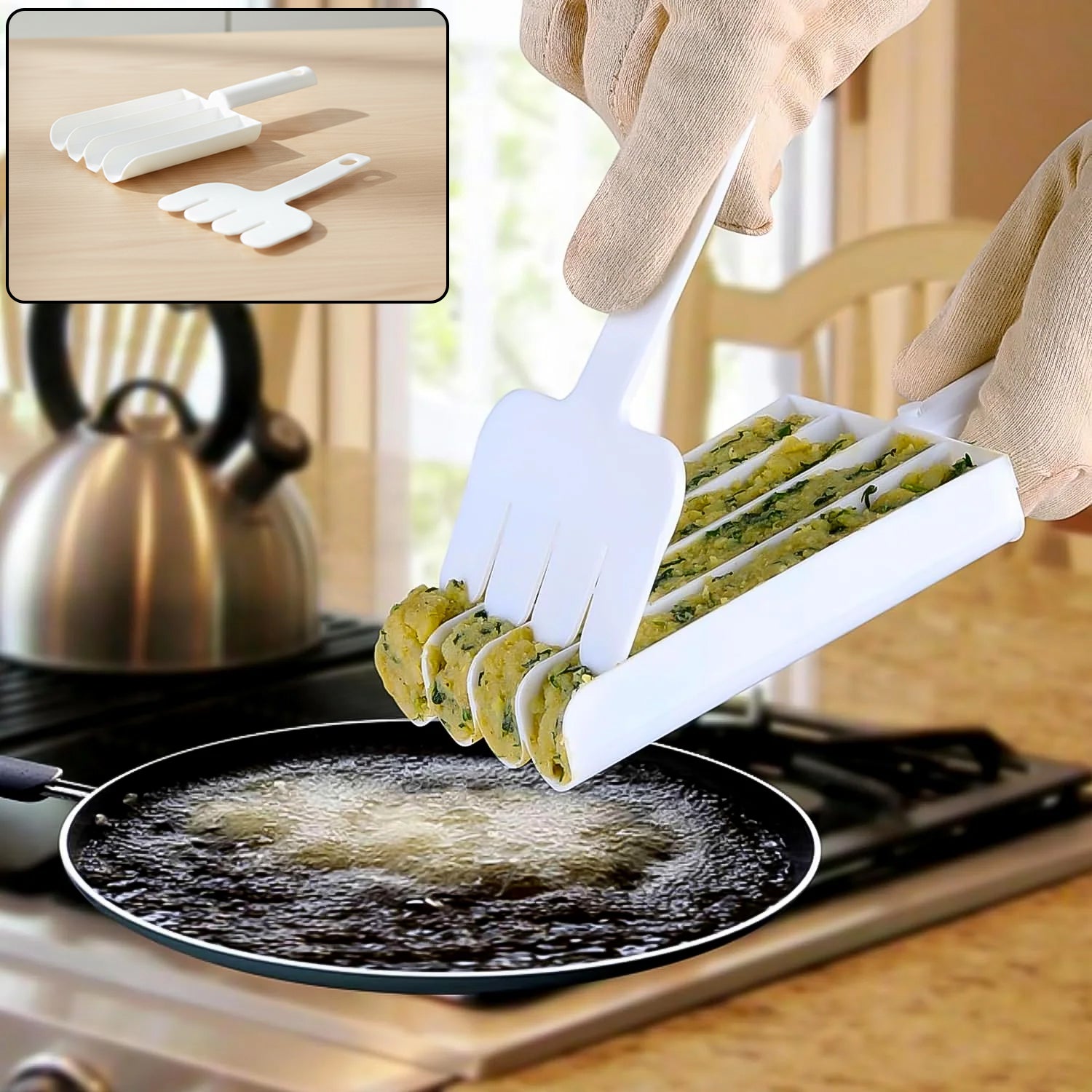 Manual Food Slicing Frying Press Tool (1 Set)