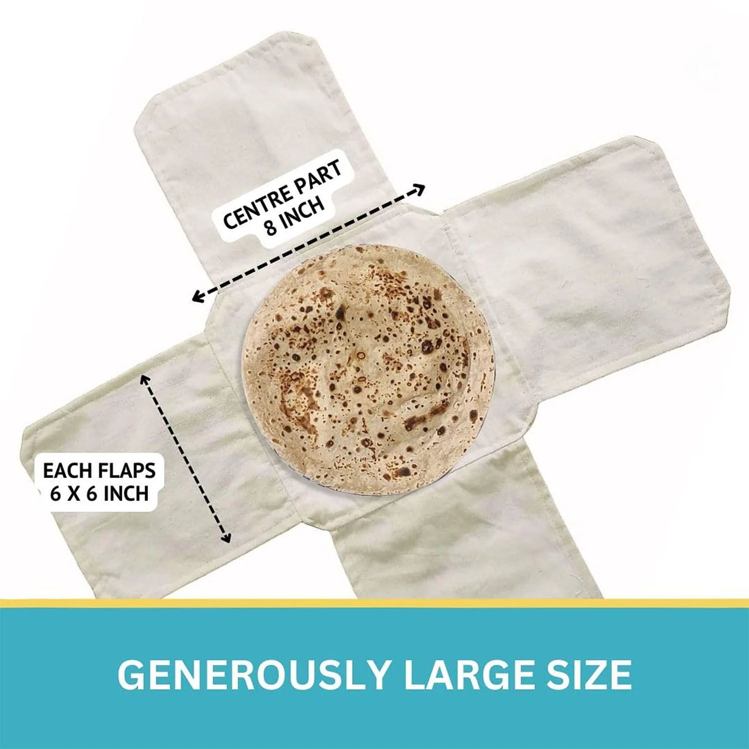 Multipurpose Cotton Roti Cloth Cover Round Roti Cover (51 X 51 Cm Pack Of 2 )