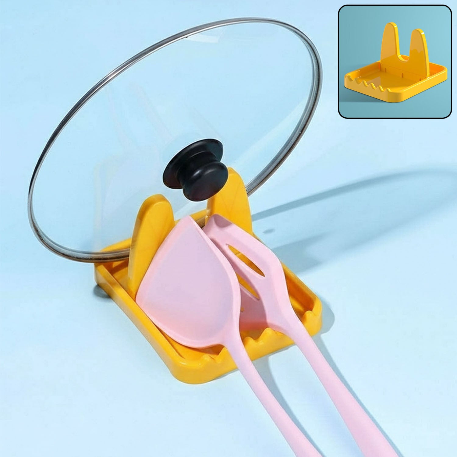 Multipurpose Kitchen Lid Spoon Holder Stand (1 Pc)