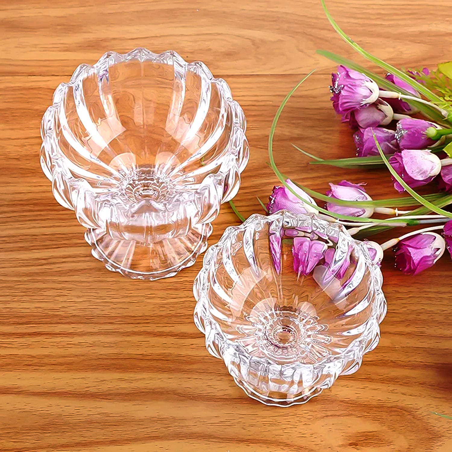 Glass Ice Cream Bowls Glass Dessert Cups For Sundae (6 Pcs)