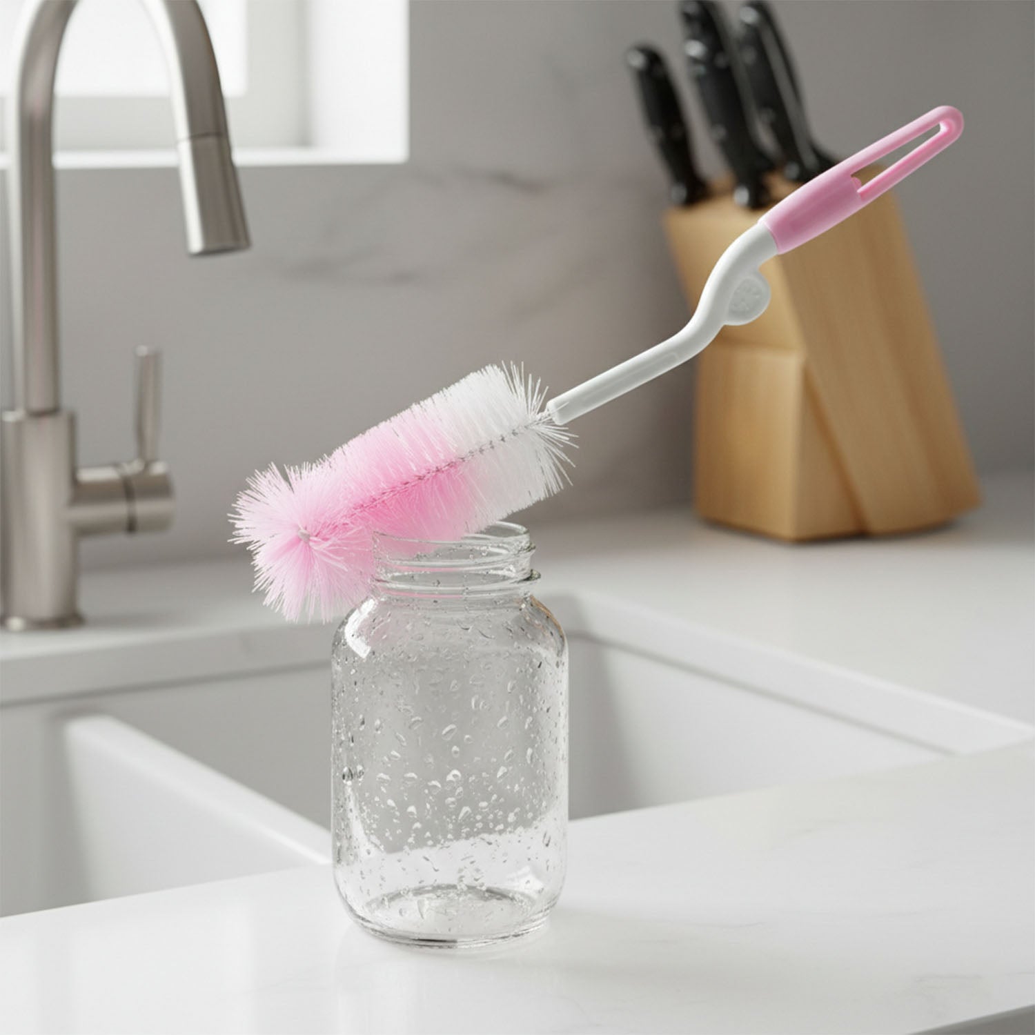 Bottle Nipple Cleaning Brush With 360 Rotary Handle (1 Pc)