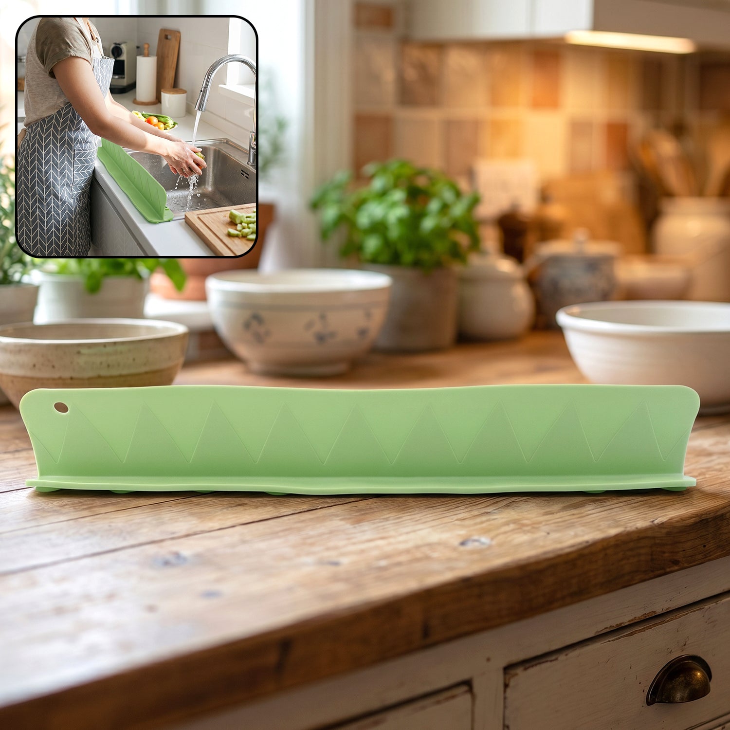 Flexible Silicone Kitchen Sink Splash Guard (48 Cm 1 Pc)