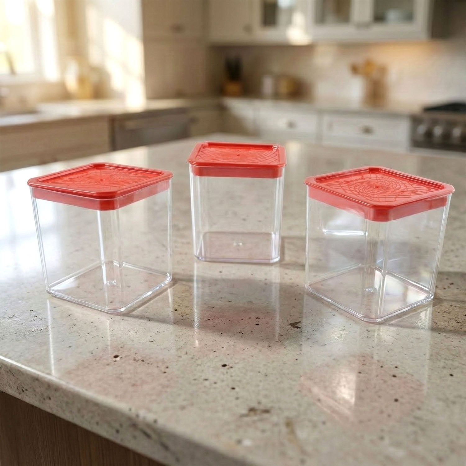 3 Piece Airtight Food Storage Container Set (1 Set 350 Ml)