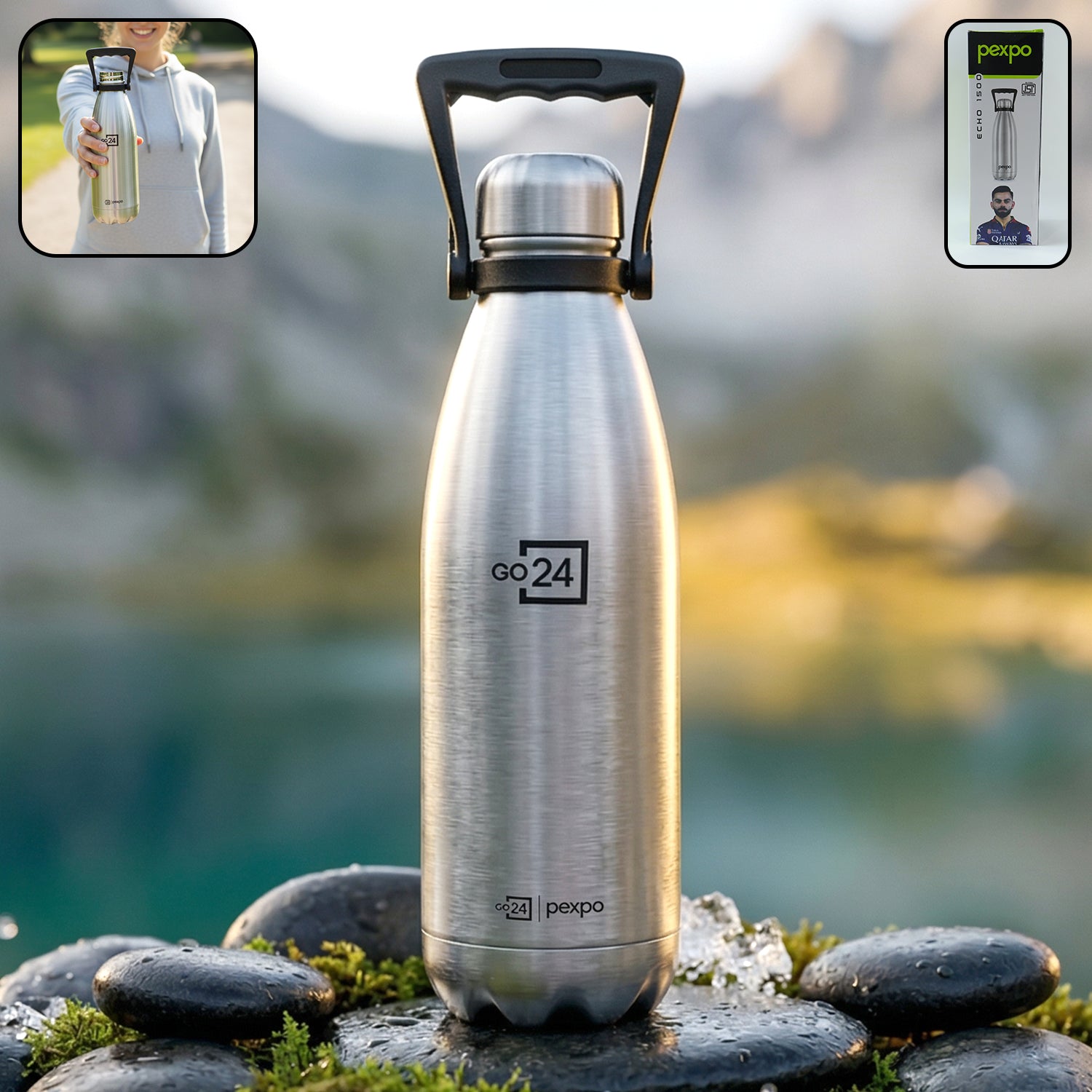 Pexpo Echo Vacuum Insulated Hot Cold Stainless Steel Water Bottle 1500 Ml