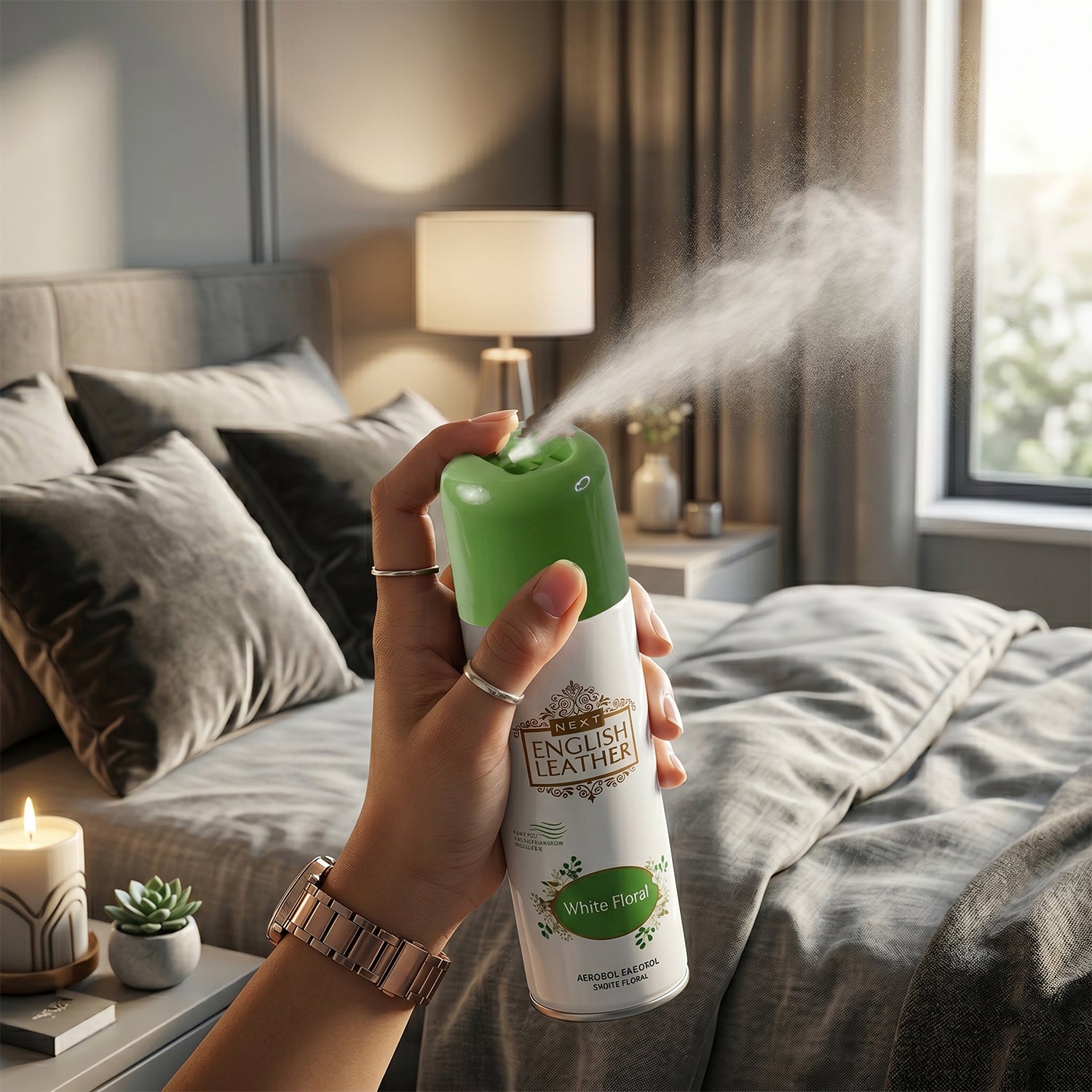 Next English Leather White Floral Rajnigandha Air Freshener Spray Home (220ml)
