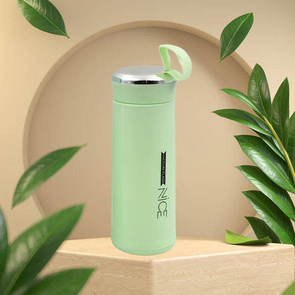 Water Bottle 400ml Leak Proof Glass Water Bottle With Daily Water Intake For Gym And Children Nice Bottle (1 Pc Light Green Color)