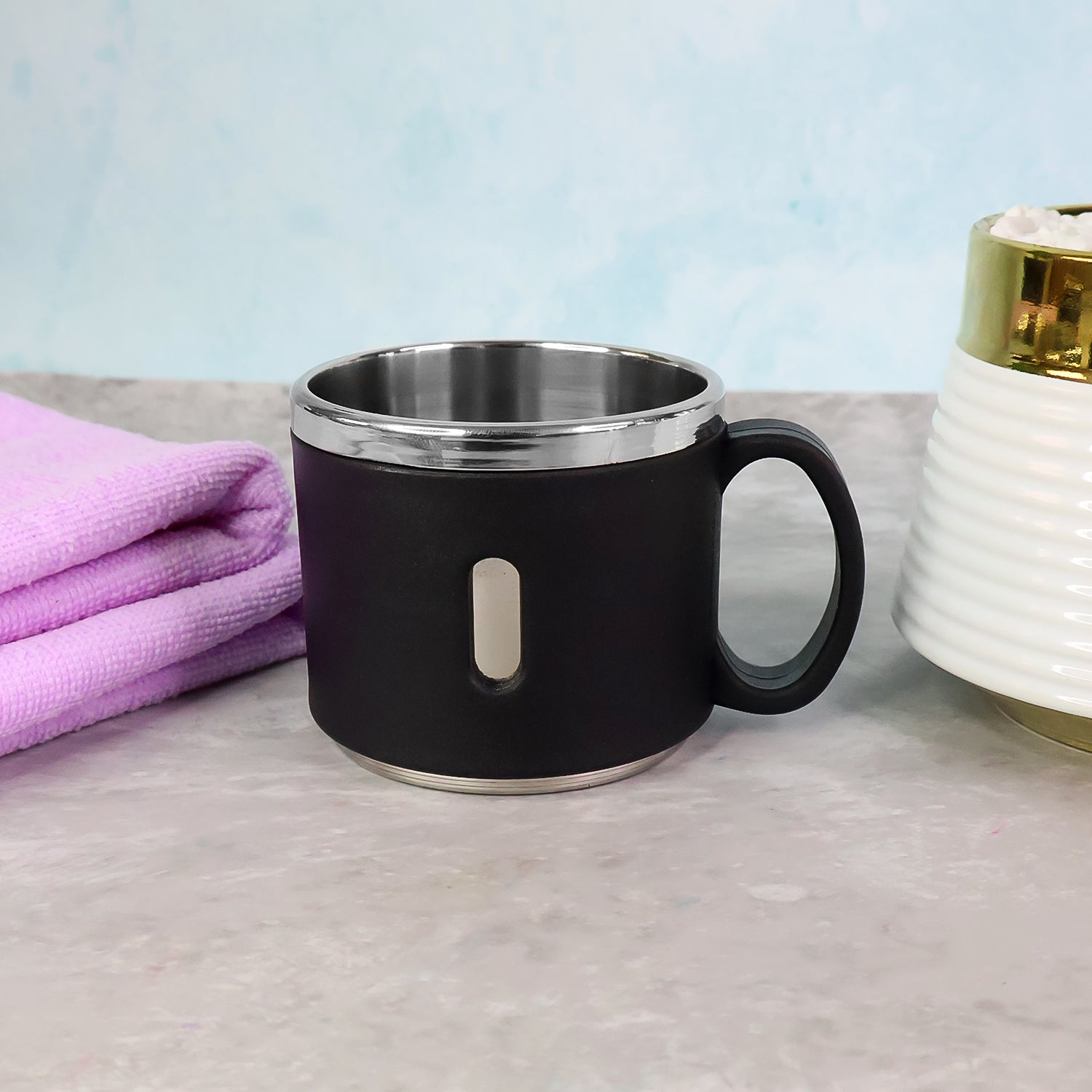 Apex Premium Stainless Steel Double Wall Coffee Mug Gift Set (6 Pc 150 Ml)