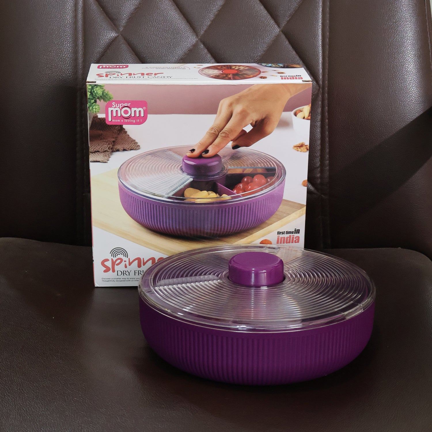 Supermom Multipurpose Round Rotating Dry Fruit Snack Storage Container (1 Pc)