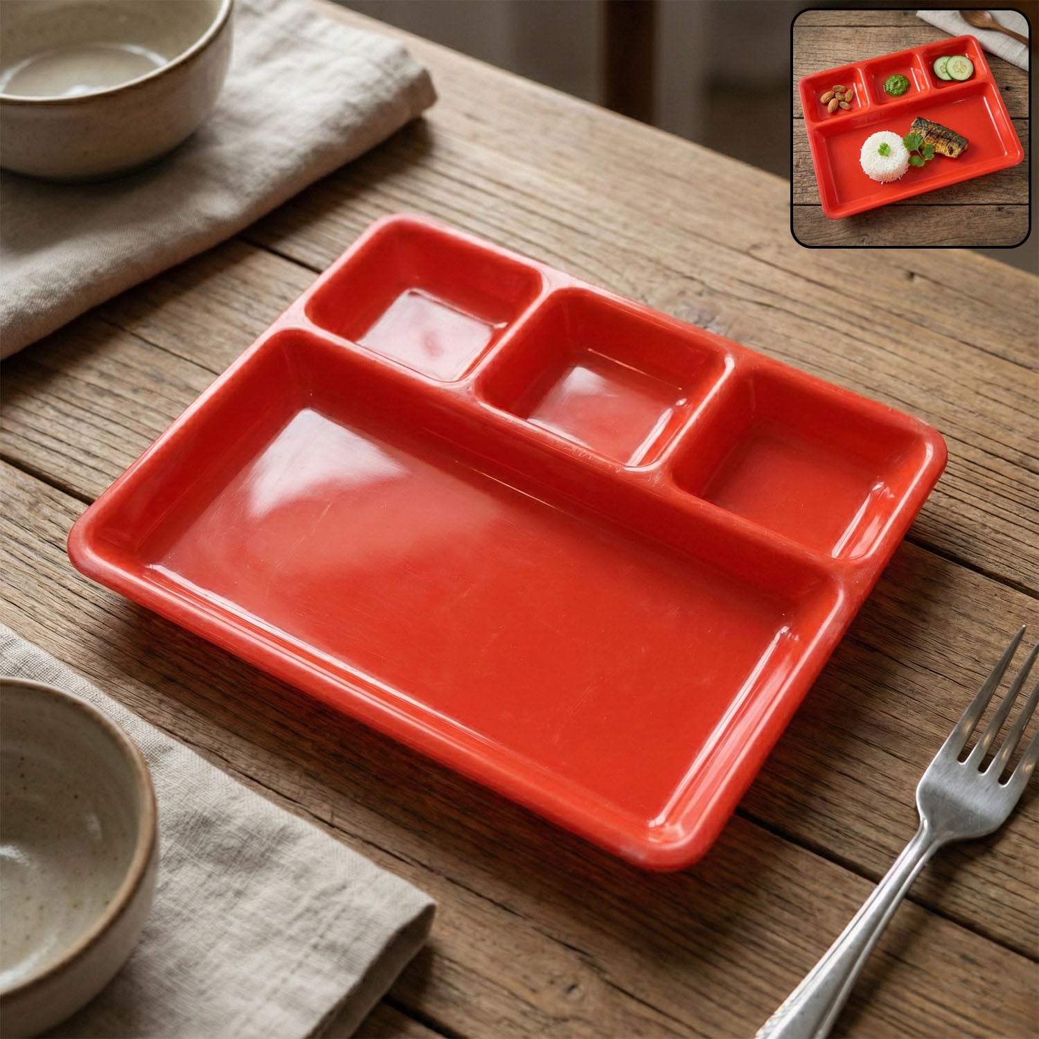 32 25 Cm Multipurpose Compartment Serving Tray (1 Pc)