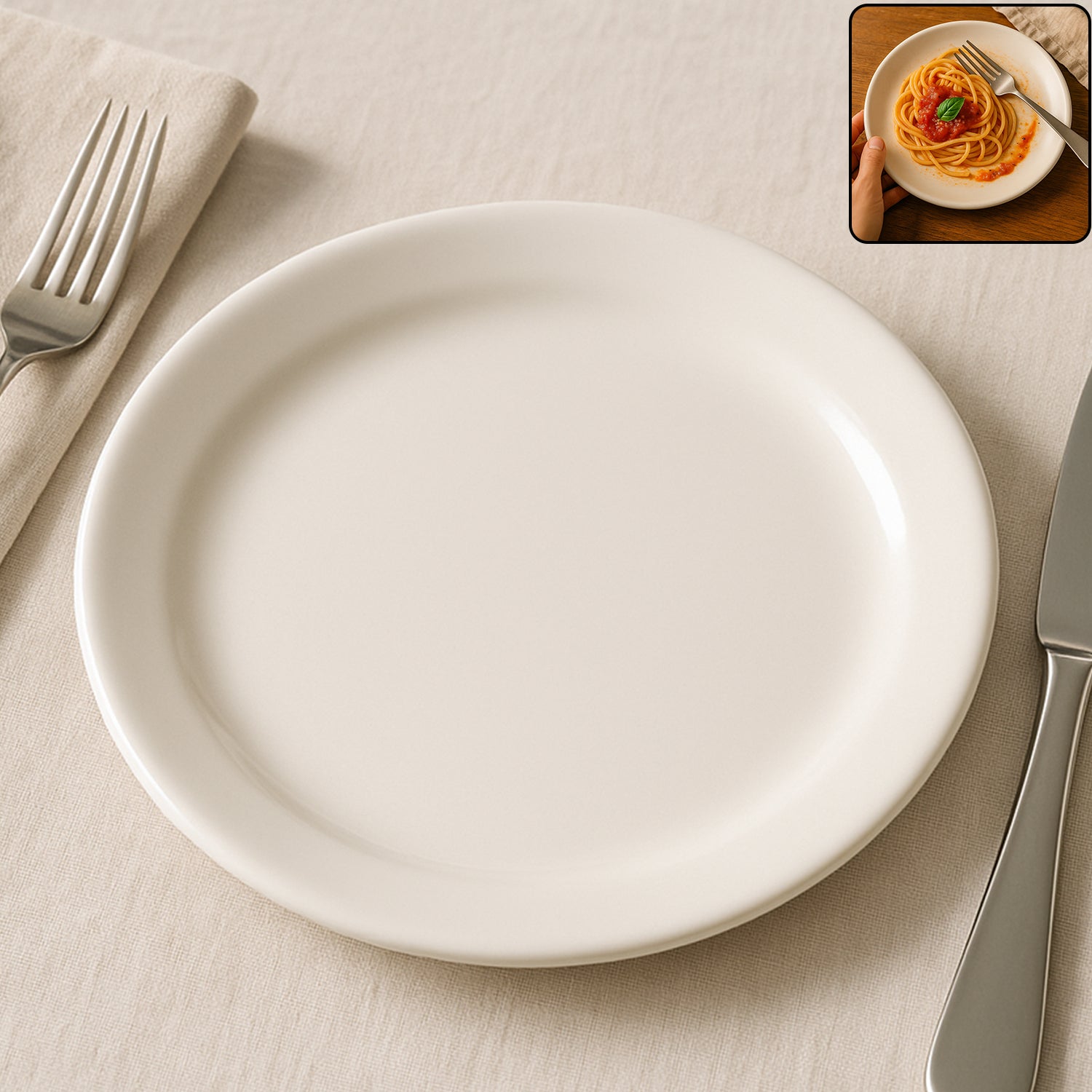 Plastic Round Dinner Serving Plate 23 Cm (1 Pc)
