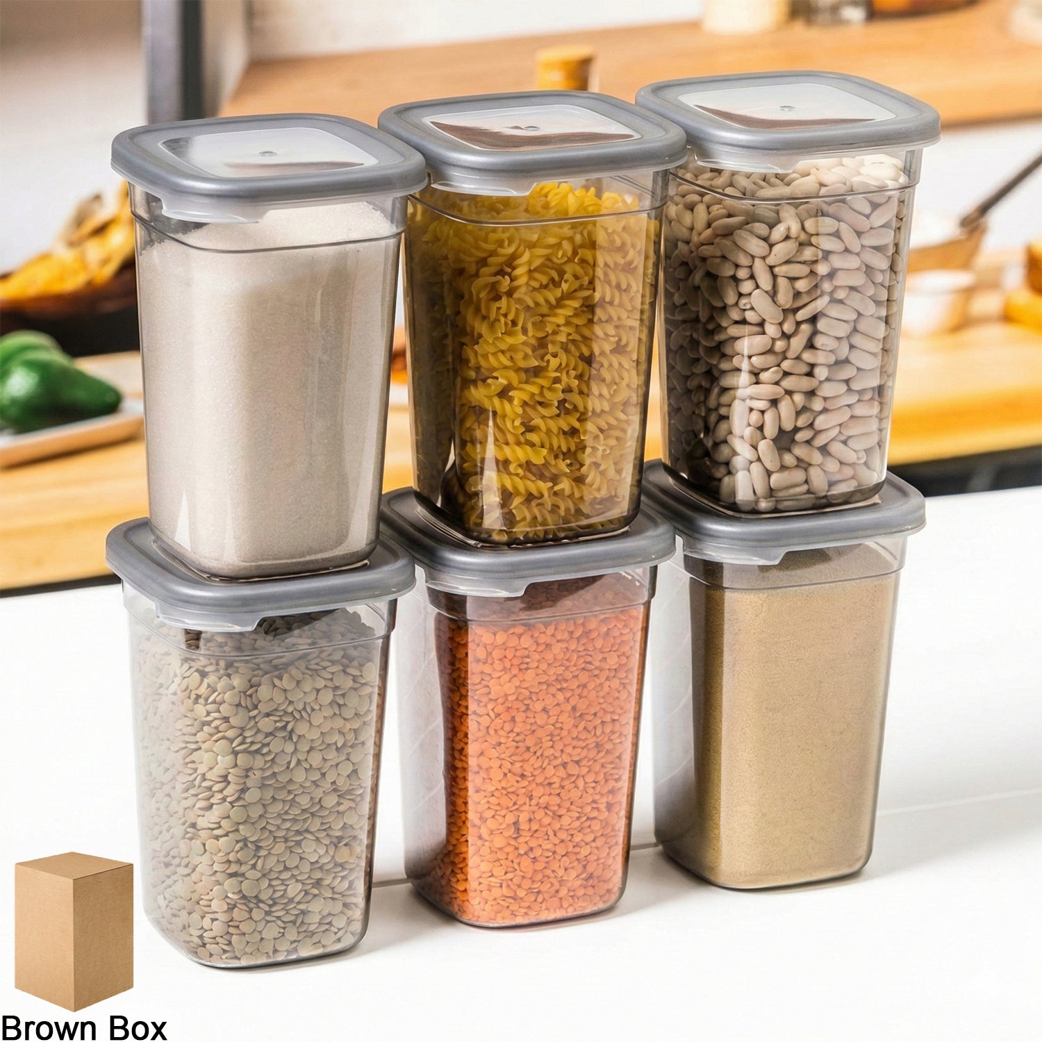 Plastic Multipurpose Kitchen Storage Fridge Container (1200 Ml 6 Pc)