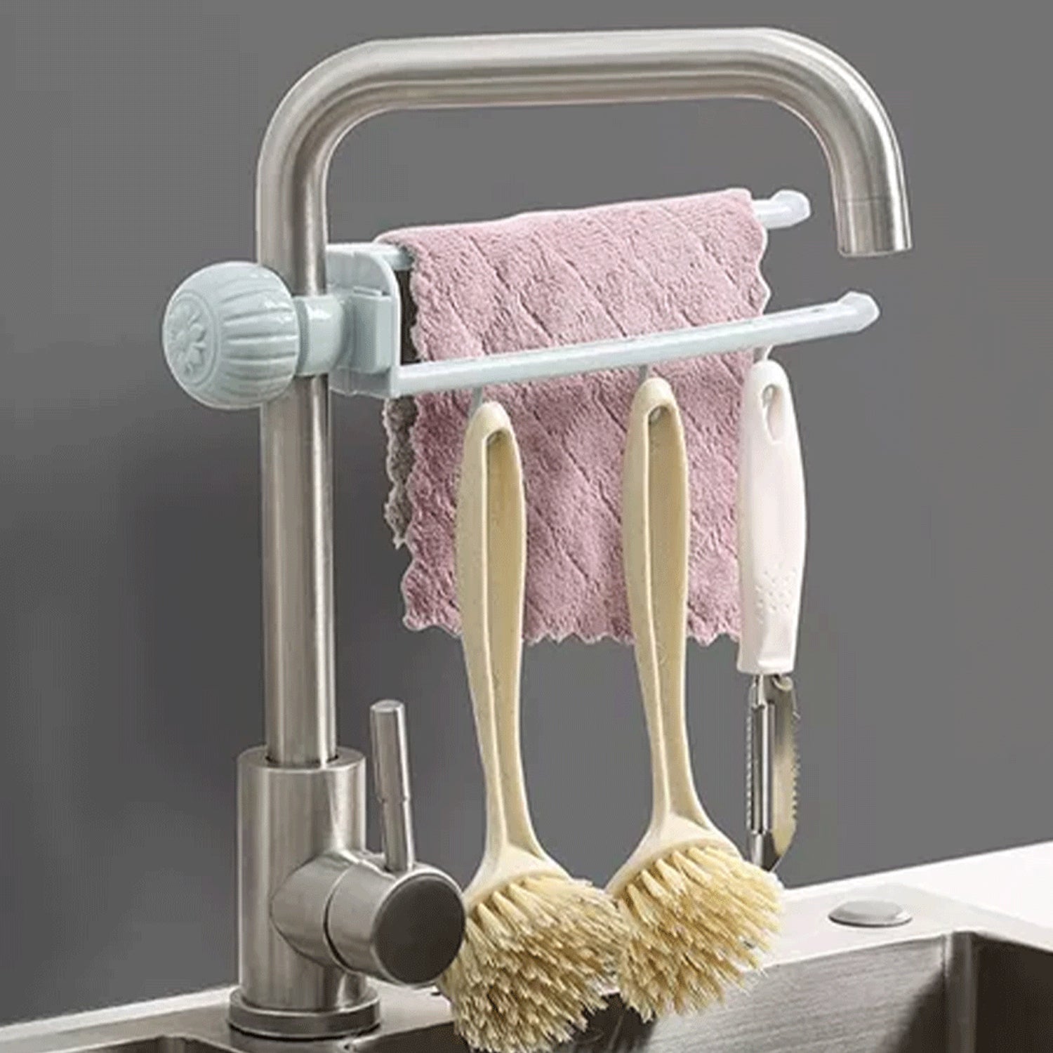 Multipurpose Sink Faucet Hanging Towel Cleaning Tool Holder (1 Pc )