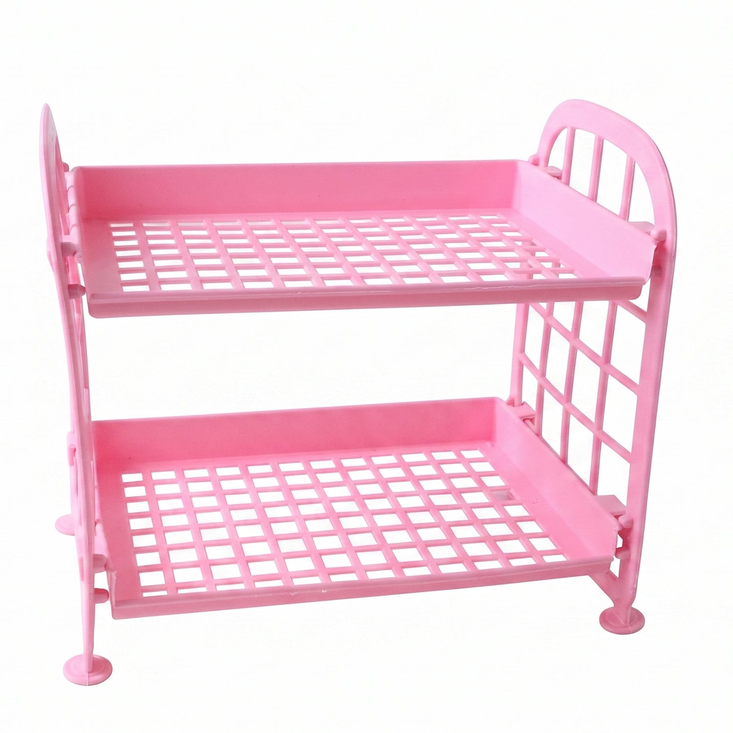 2 Layer Small Plastic Rack Multipurpose Storage Organizer Shelf Kitchen (1 Pc)