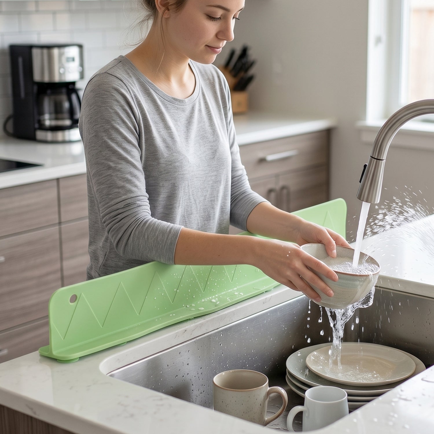 Flexible Silicone Kitchen Sink Splash Guard (48 Cm 1 Pc)