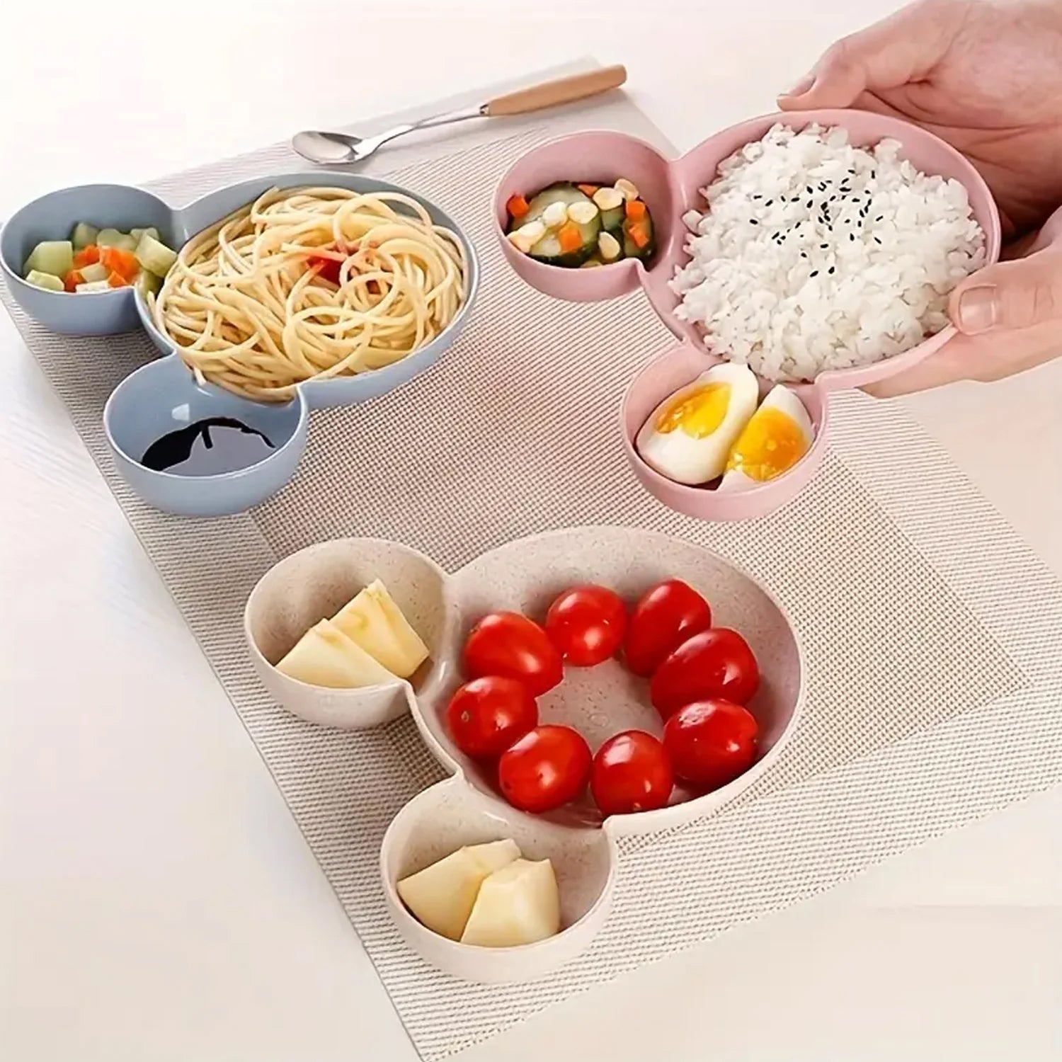 5624 Mickey Mouse Shape Plates For Kids Bpa Free Unbreakable Childrens Food Plate Kids Bowl Fruit Plate Baby Cartoon Bowl Plate Tableware (1 Pc)