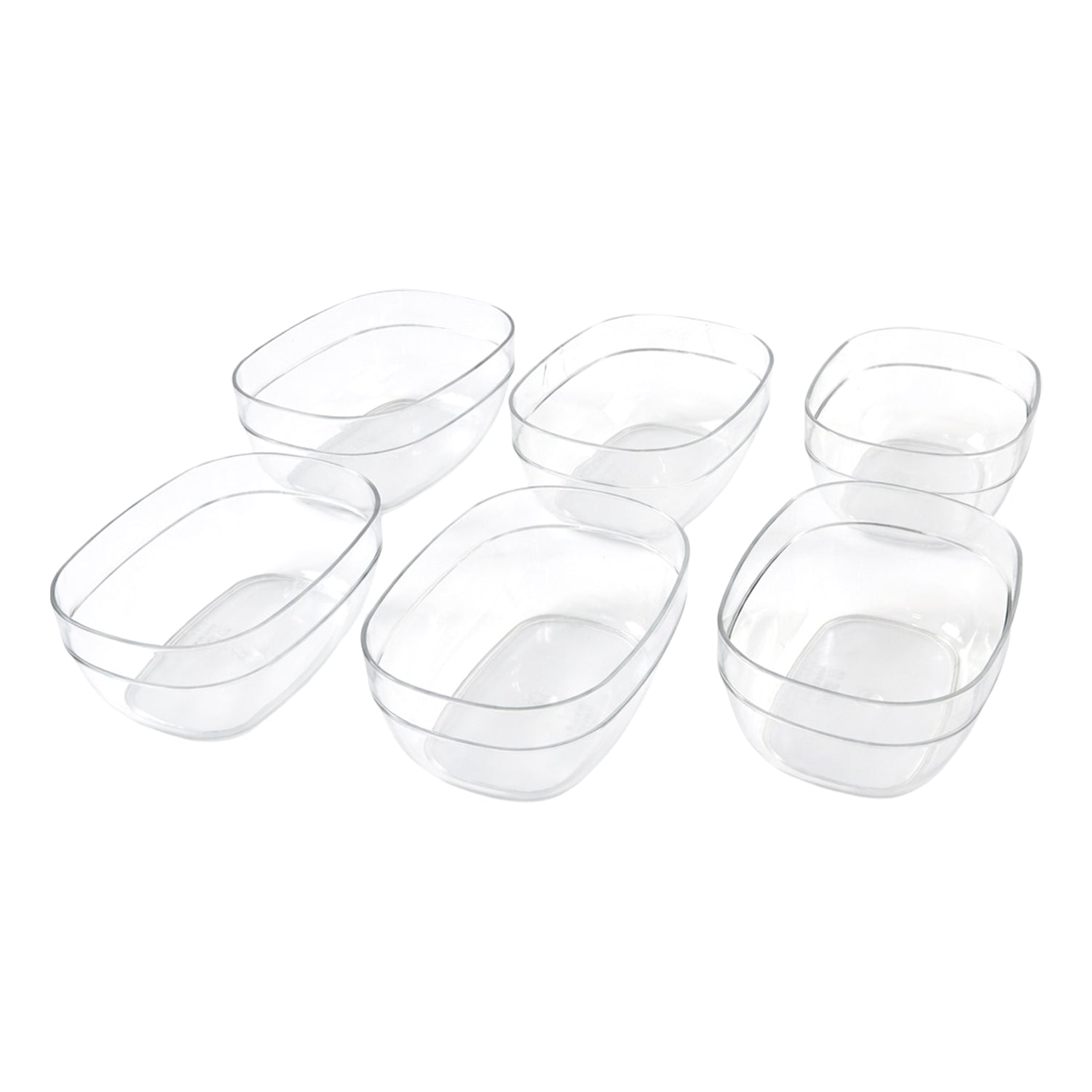 Multipurpose Transparent Serving Storage Bowls Set (6 Pc Set)
