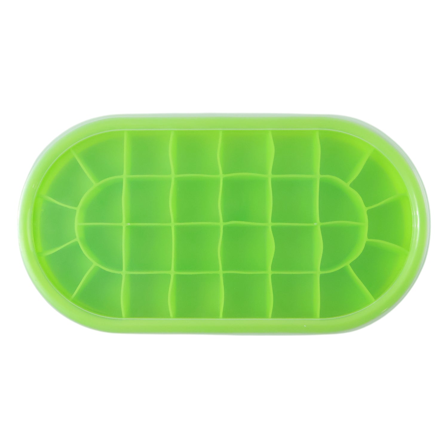 Premium Oval Silicone Ice Cube Tray With Lid (1 Pc)