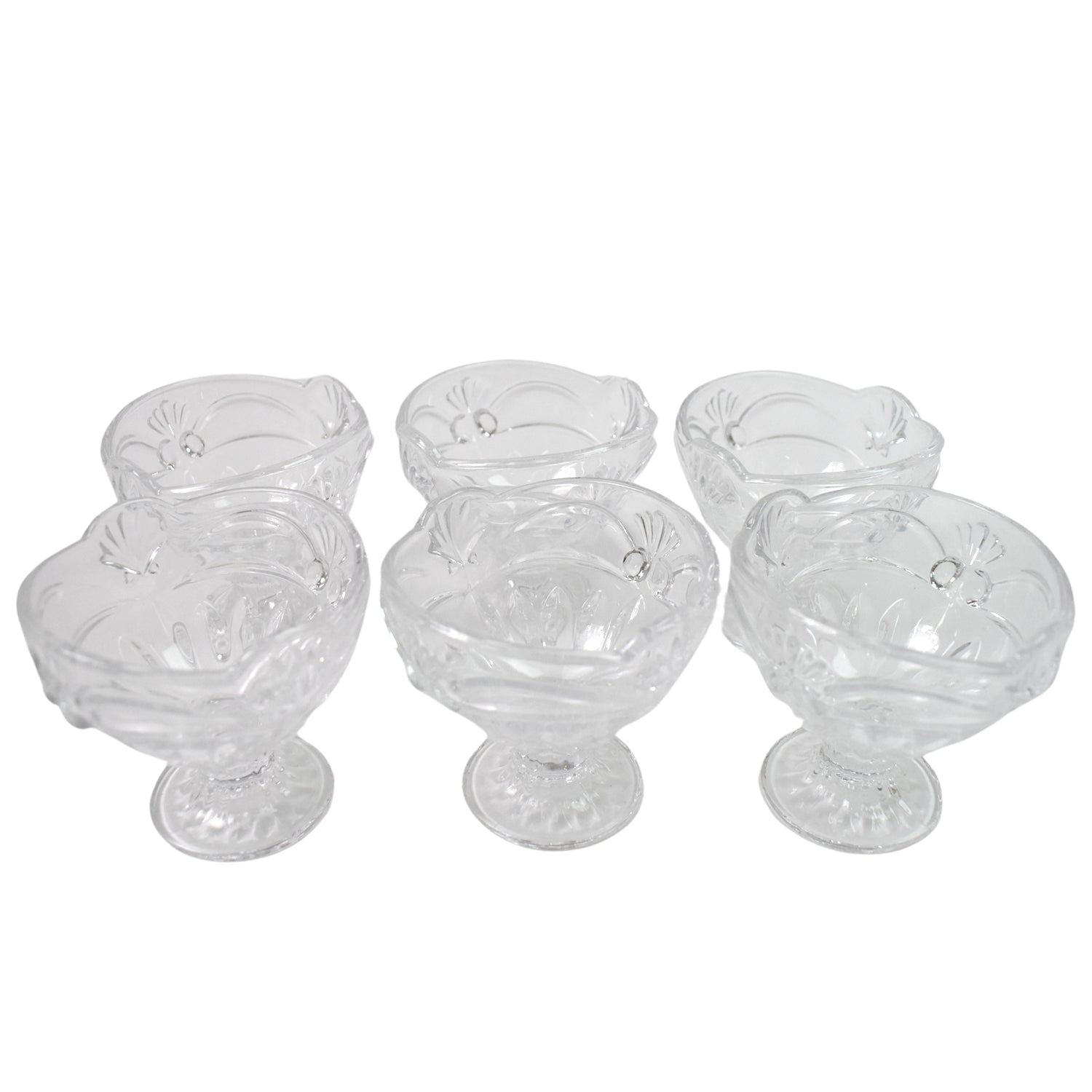 Glass Ice-cream Cup Set Home Kitchen Serving Or Dessert Cup (6 Pcs Set)