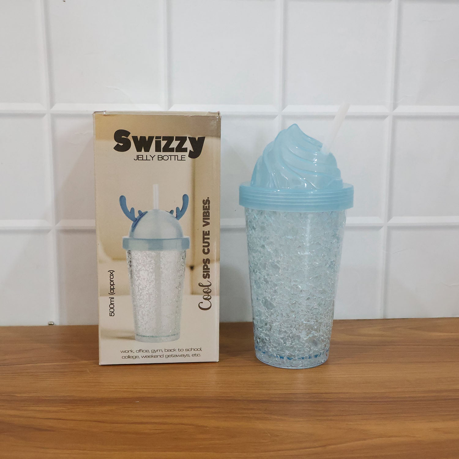 Cute Ice Cream Swirl Design Tumbler Sipper Bottle (500 Ml 1 Pc)