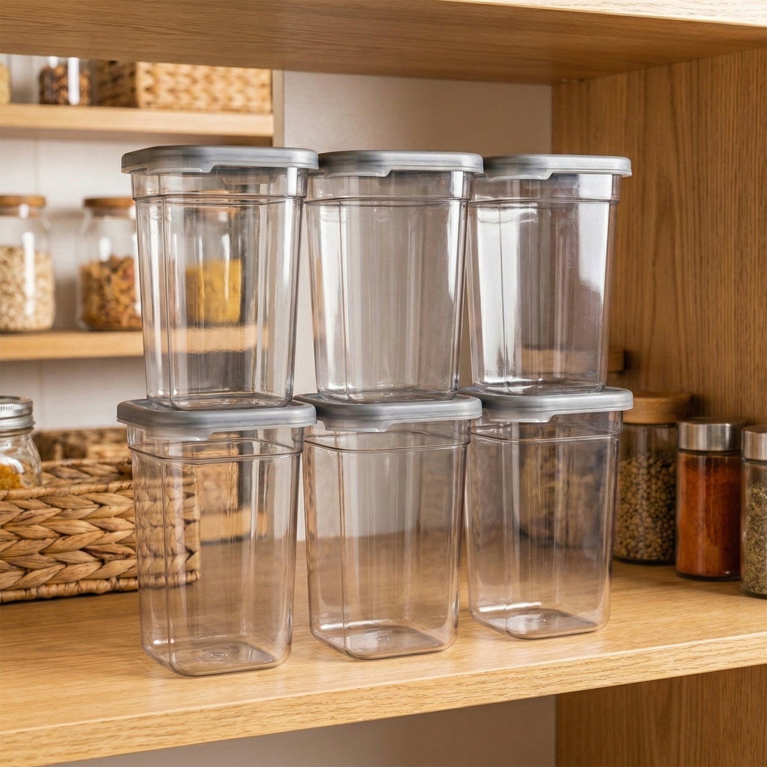 Plastic Multipurpose Kitchen Storage Fridge Container (1200 Ml 6 Pc)