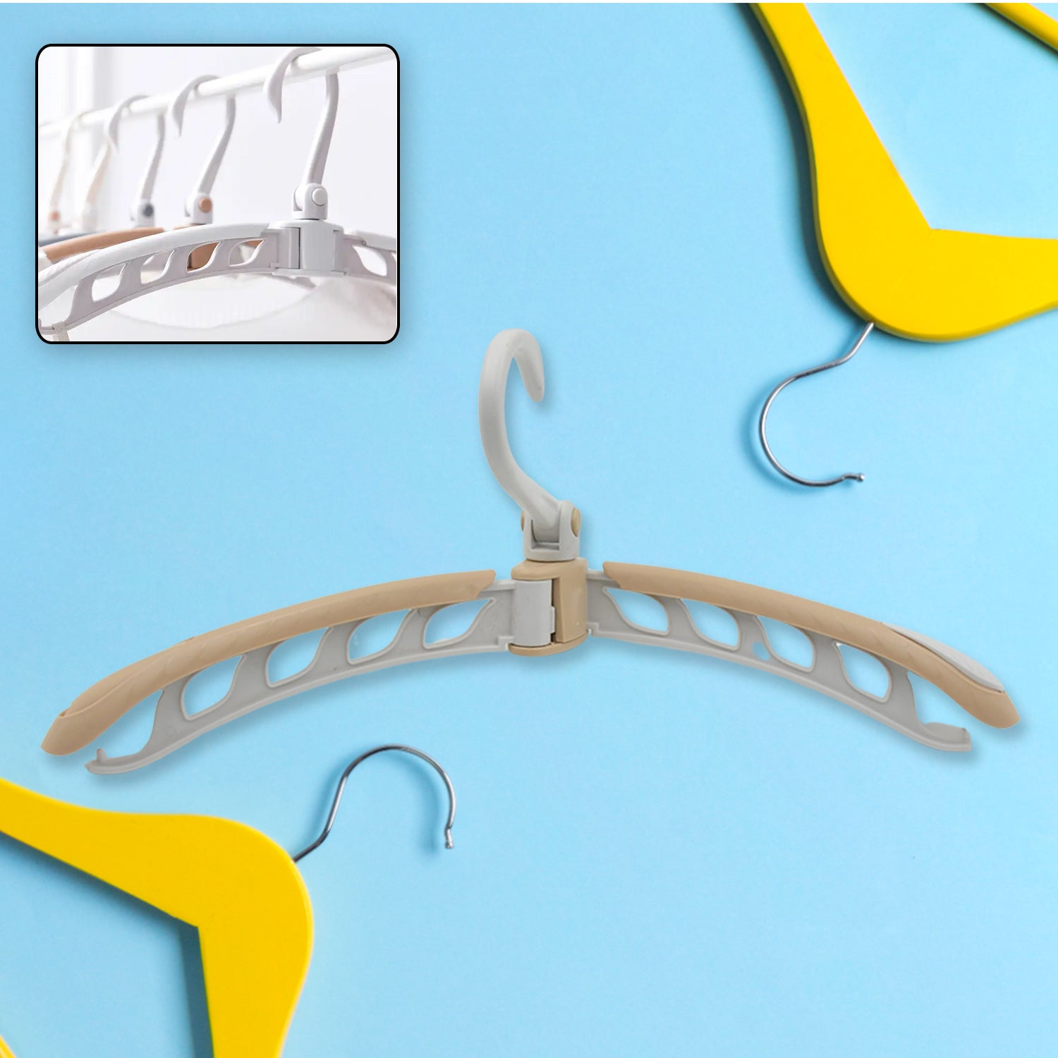 0279 Portable Folding 360 Degree Rotating Clothes Hangers Travel Foldable Adjustable Accessories Foldable Clothes Hangers Drying Rack For Travel (1 Pc)