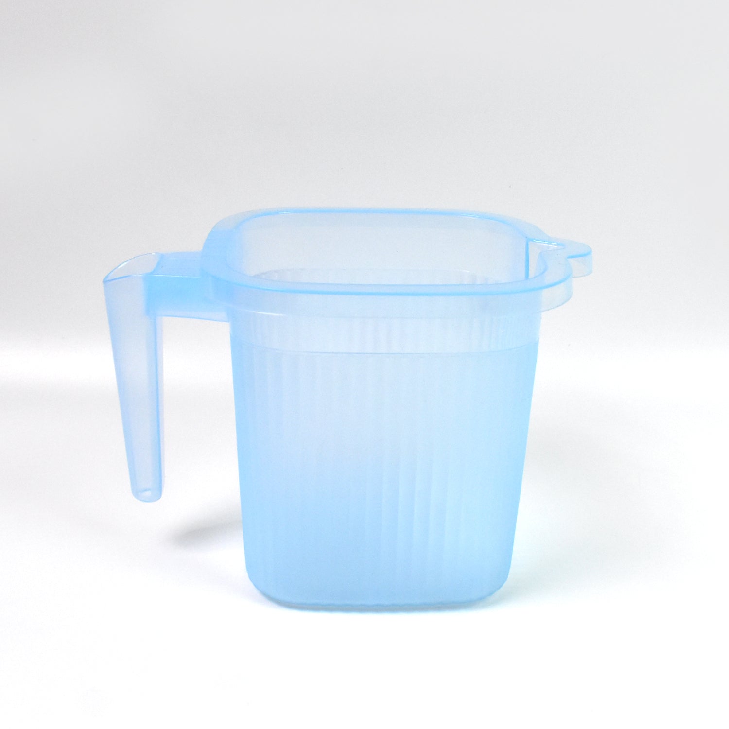 Plastic Square Transparent Bath Water Mug (1 Pc 1000 Ml Mix Color)