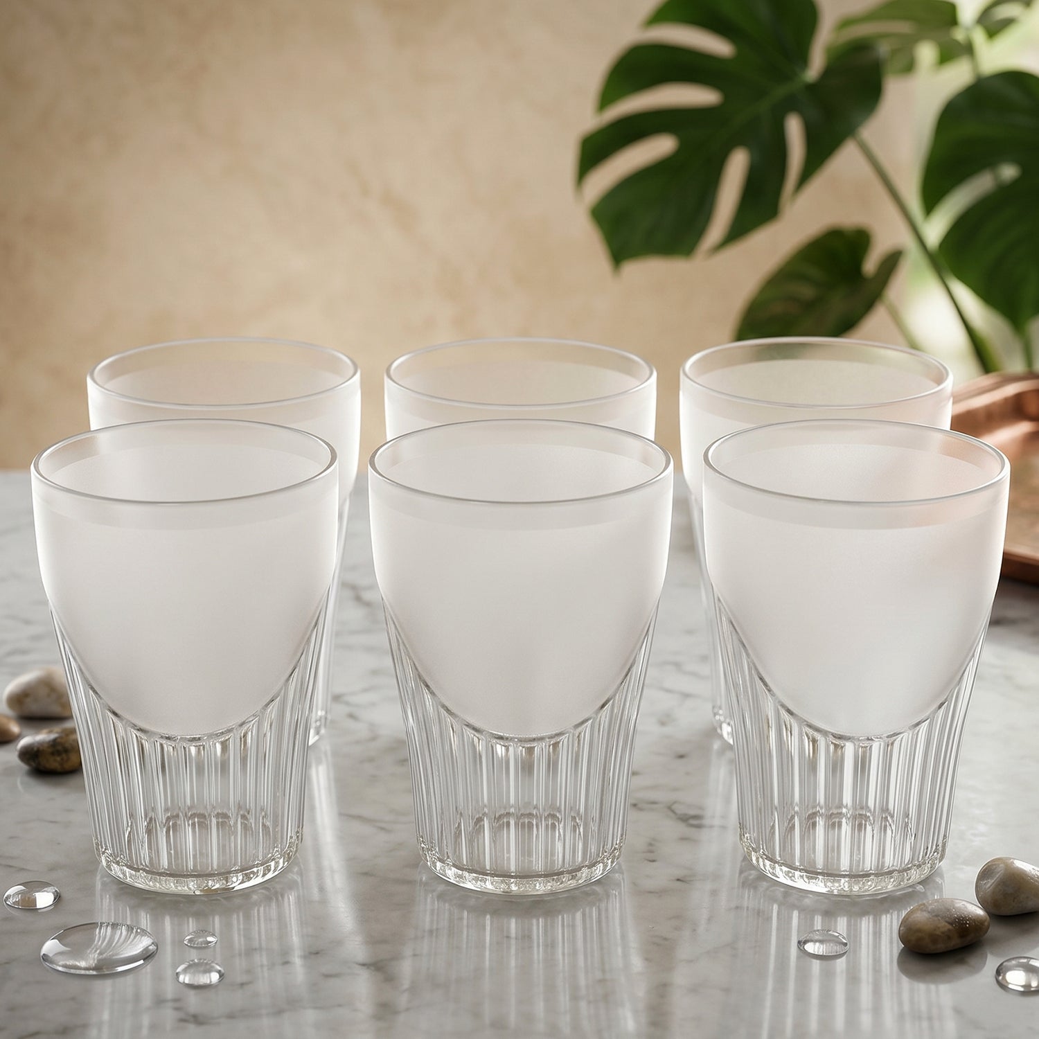 Classic Plastic Juice Glass Set Unbreakable Water Tumbler For Home (6 Pc Set)