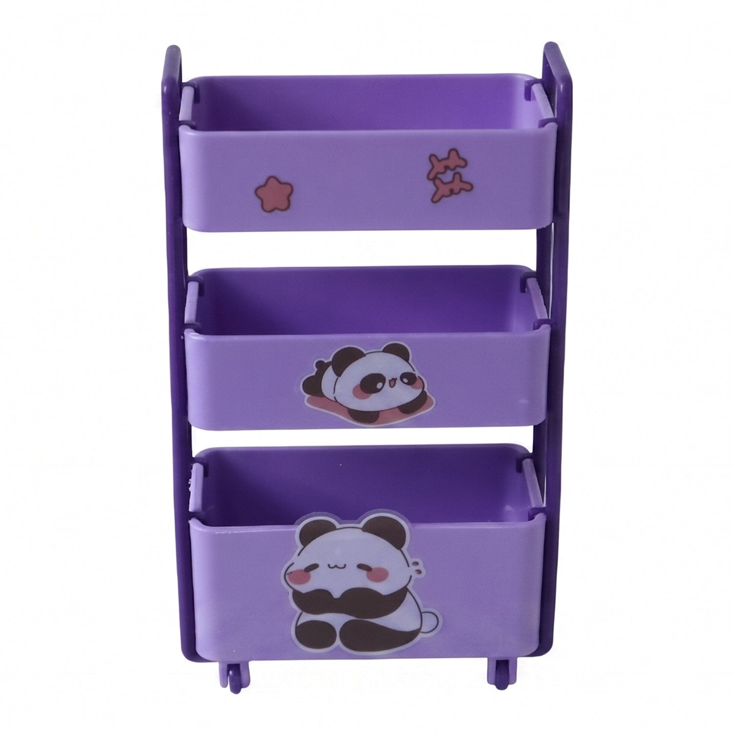Mini 3 Layer Storage Trolley With Wheels Desk Organizer For Stationery (1 Pc)