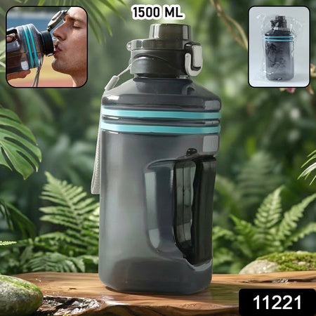 Large Square Gallon Style Water Bottle With Handle 1500 Ml