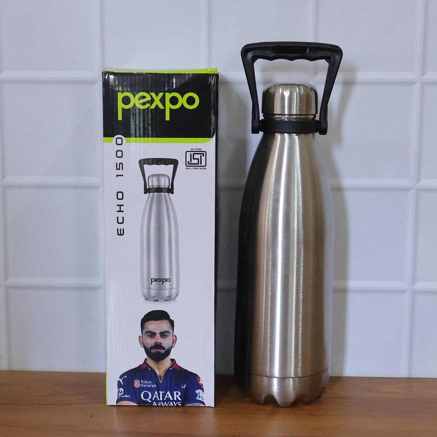 Pexpo Echo Vacuum Insulated Hot  Cold Stainless Steel Water Bottle 1500 Ml