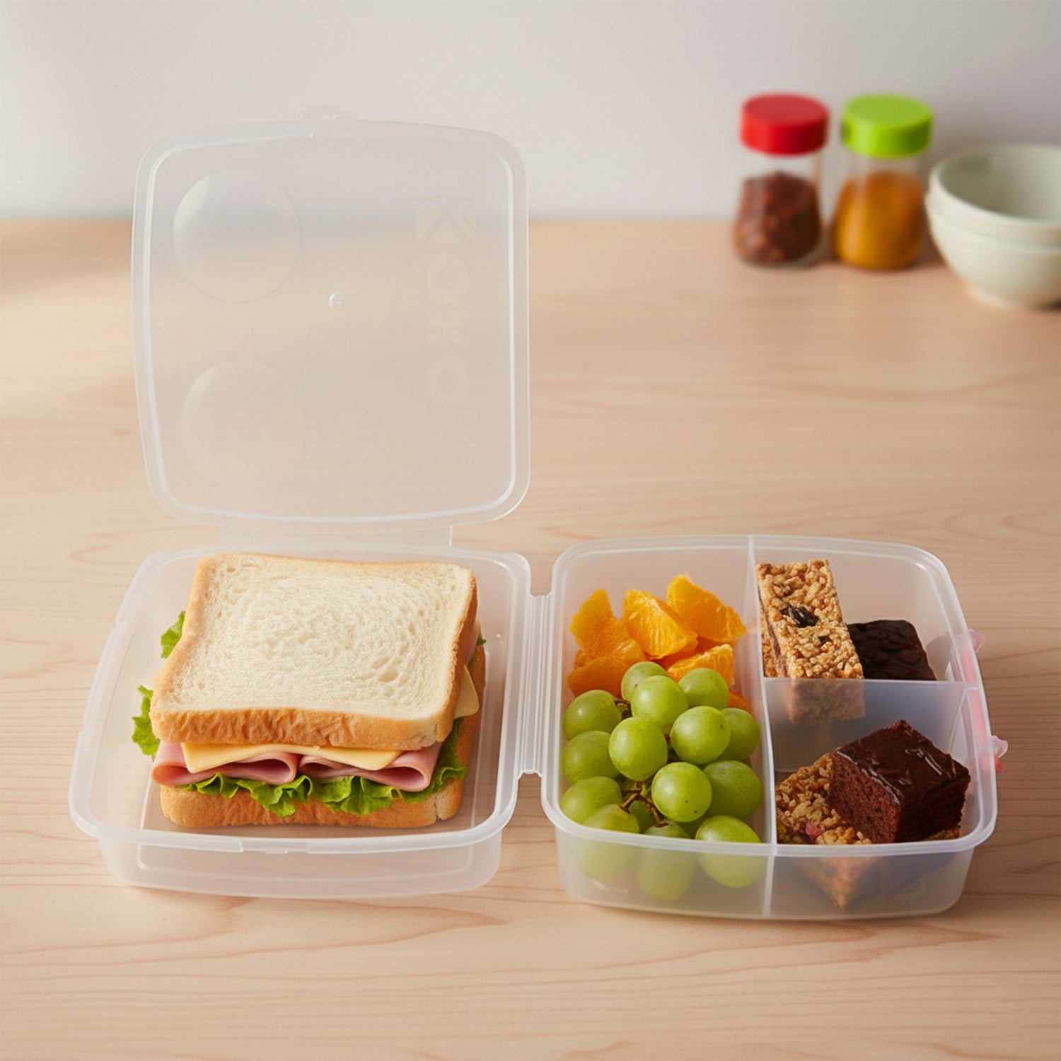 1 Large And 3 Small -compartment 1400 Ml Multipurpose Lunch Box (1400 Ml  1 Pc)
