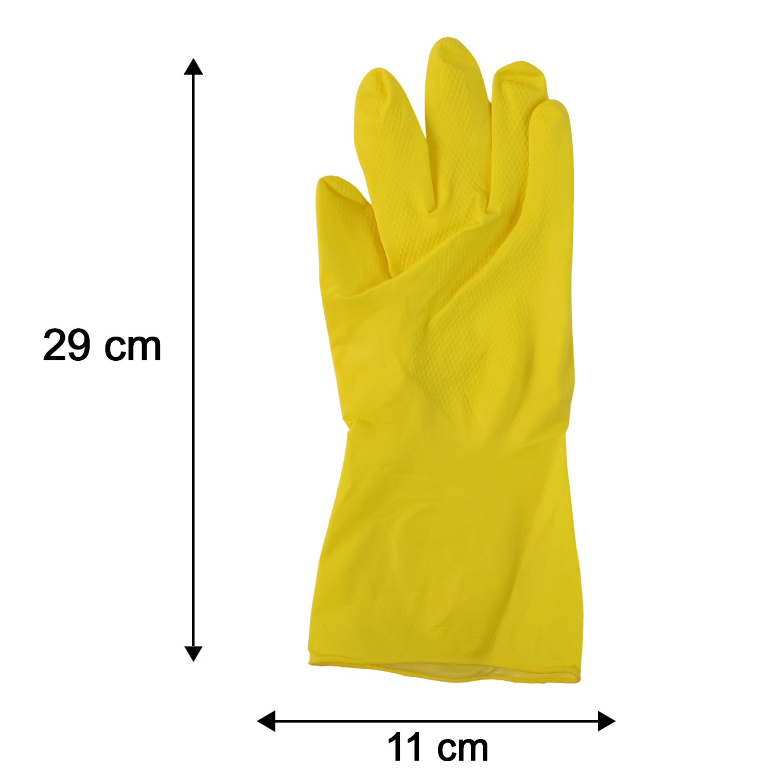 Large Yellow Cleaning Rubber Gloves Reusable Kitchen Dishwashing (1 Pair)