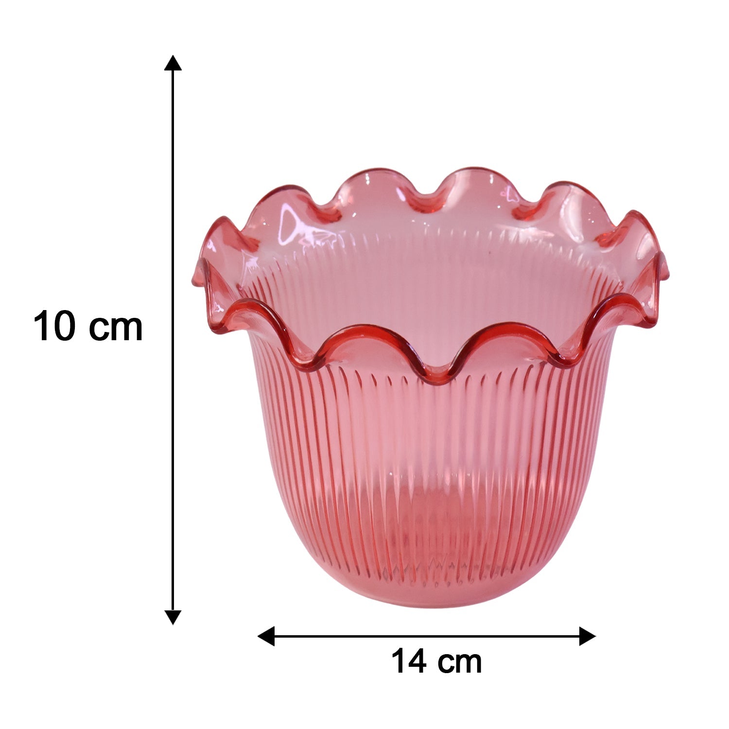 Decorative Ruffled Flower Pot Planter Vase For Home Table And Plant Decor (1 Pc)