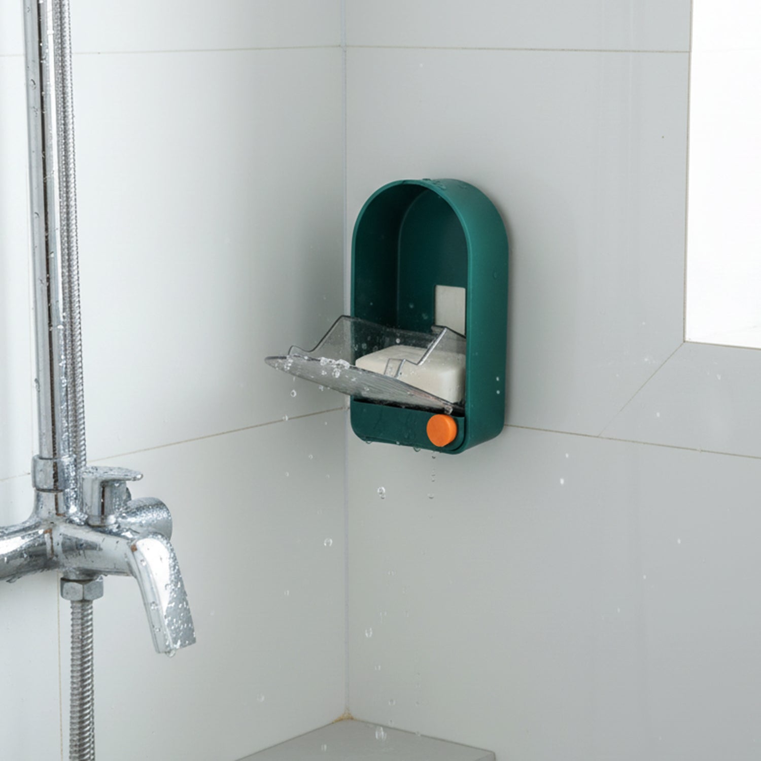 Wall Mounted Soap Holder With Drain Tray (1 Pc)