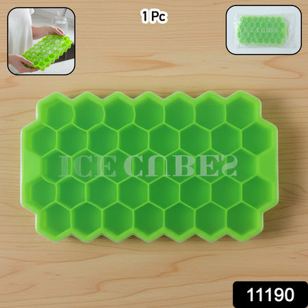Premium Honeycomb Silicone Ice Cube Tray With Lid (1 Pc)