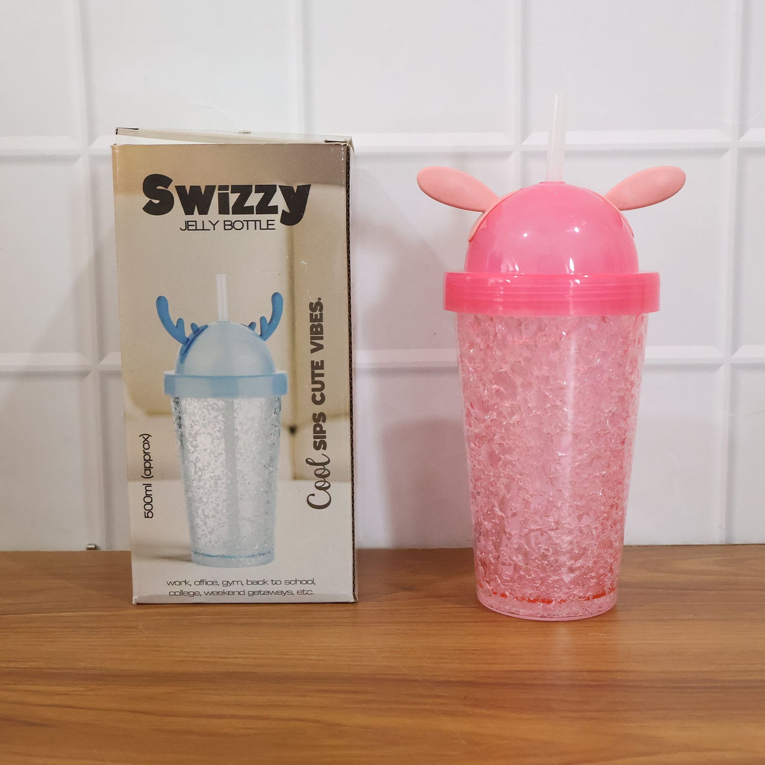 Cute Bunny Ear Design  Tumbler Sipper Bottle (500 Ml 1 Pc)