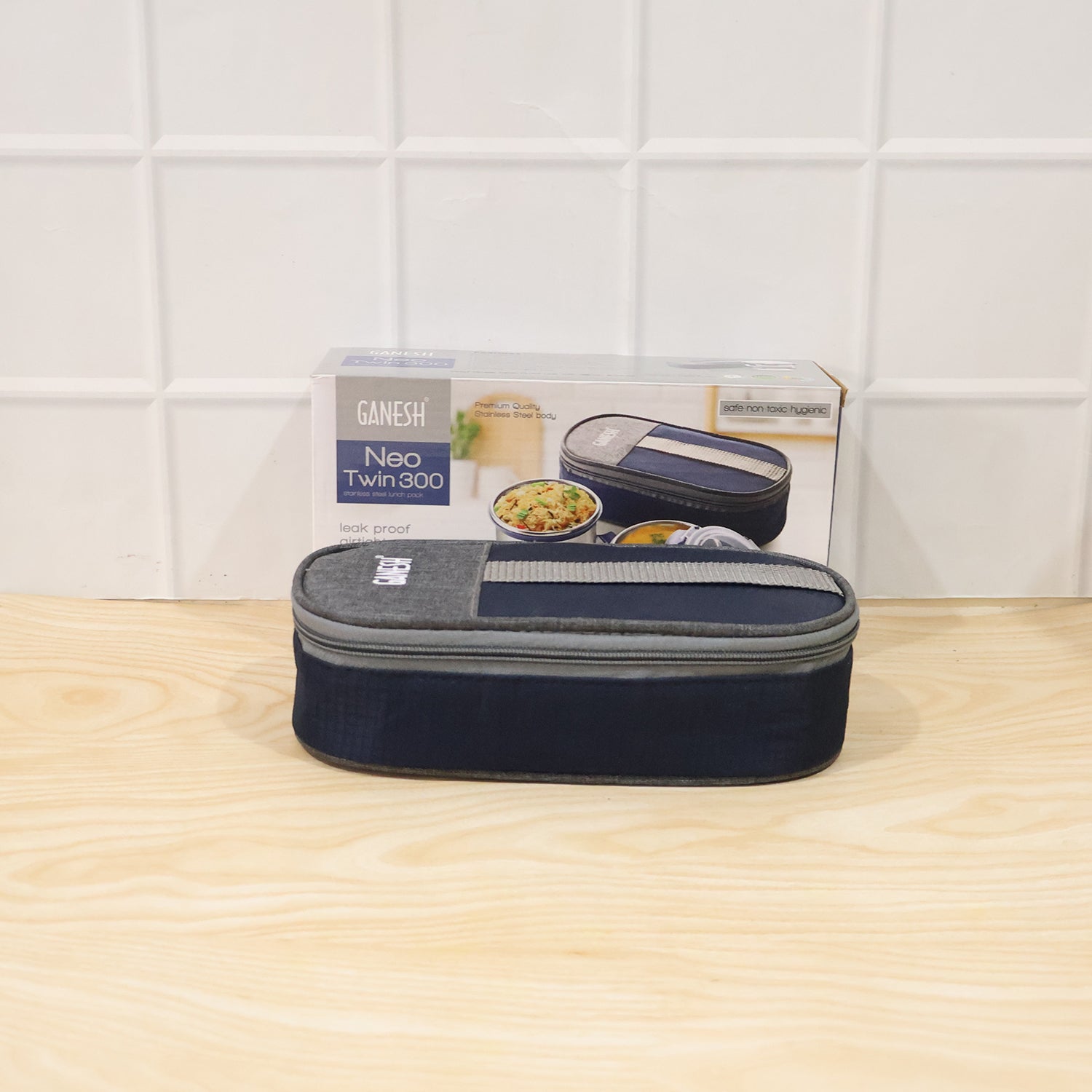 Ganesh Neo Twin 300 Stainless Steel Lunch Box Set (1 Set)