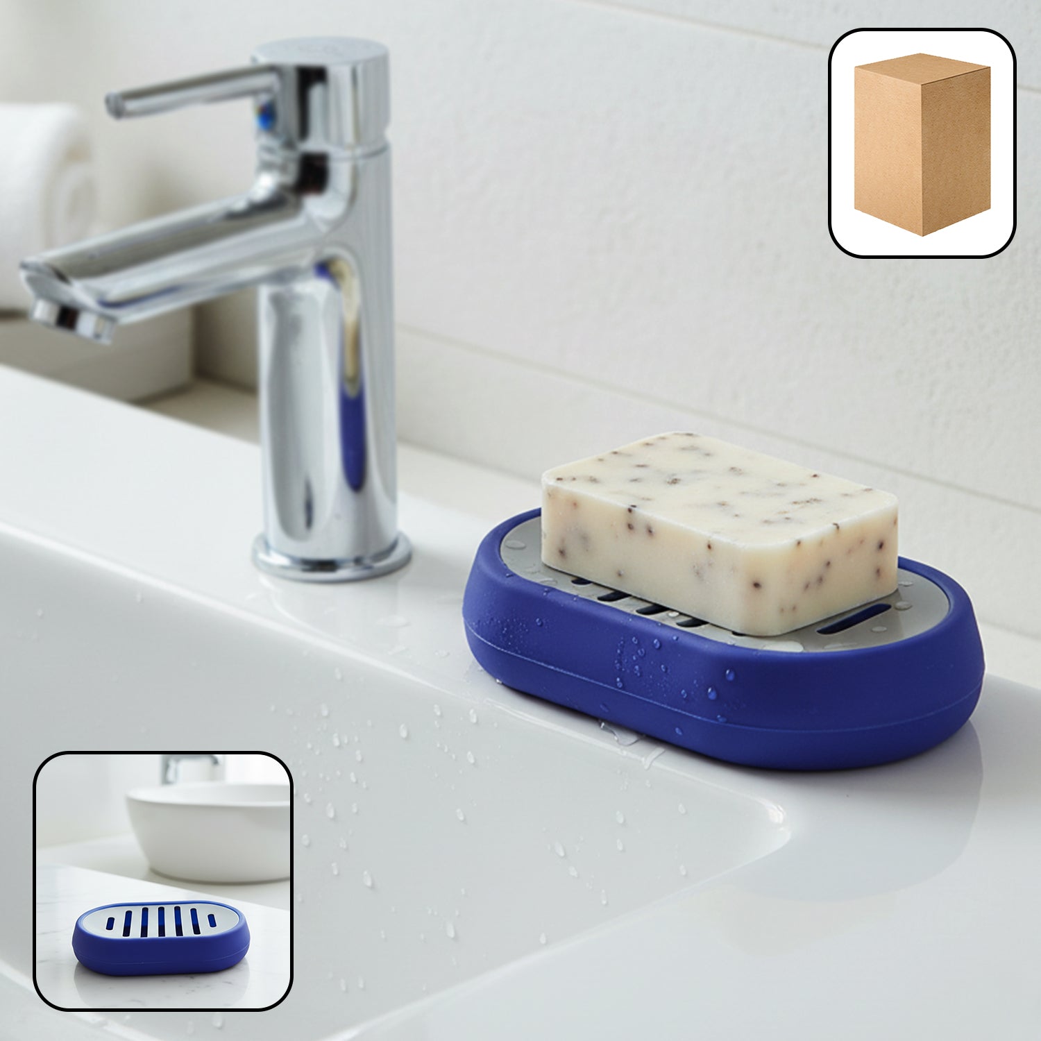 Plastic Soap Holder Tray With Drain Slots (1 Pc)