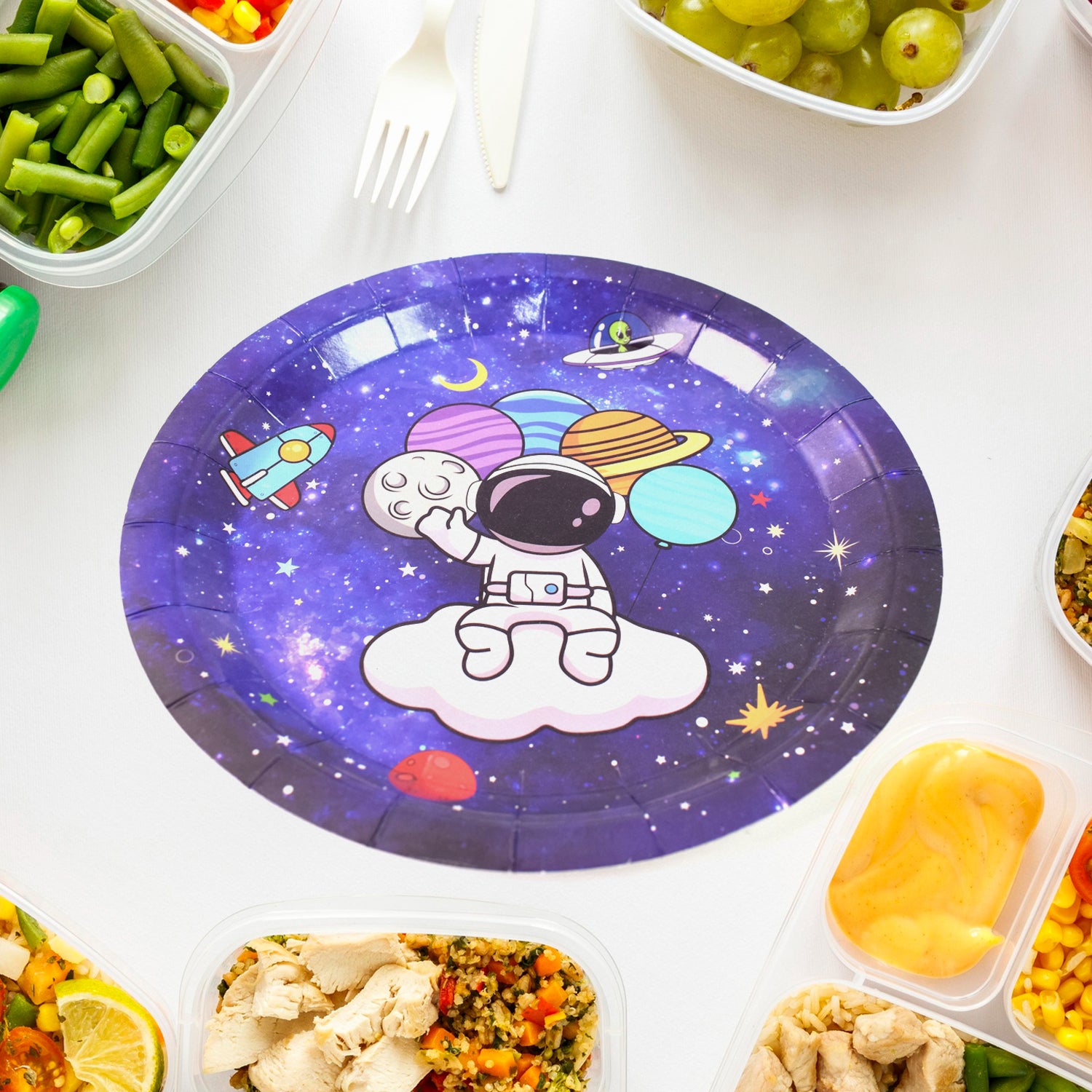 Round Plates Disposable Paper Plates  Happy Birthday Gift (10 Pcs Set  Mix Design)