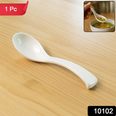 Plastic Soup Spoon  Deep Bowl (1 Pc  White)