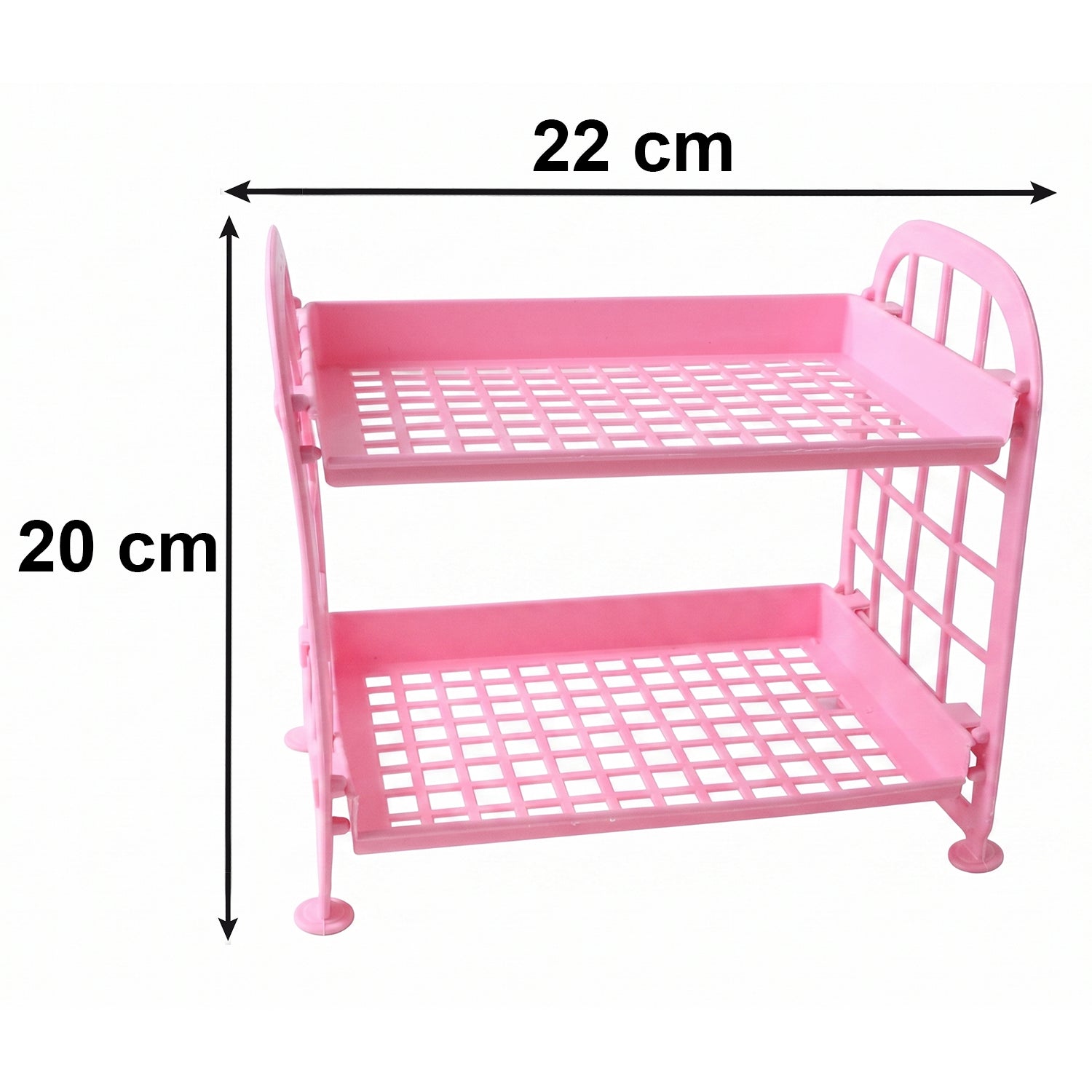 2 Layer Small Plastic Rack Multipurpose Storage Organizer Shelf Kitchen (1 Pc)