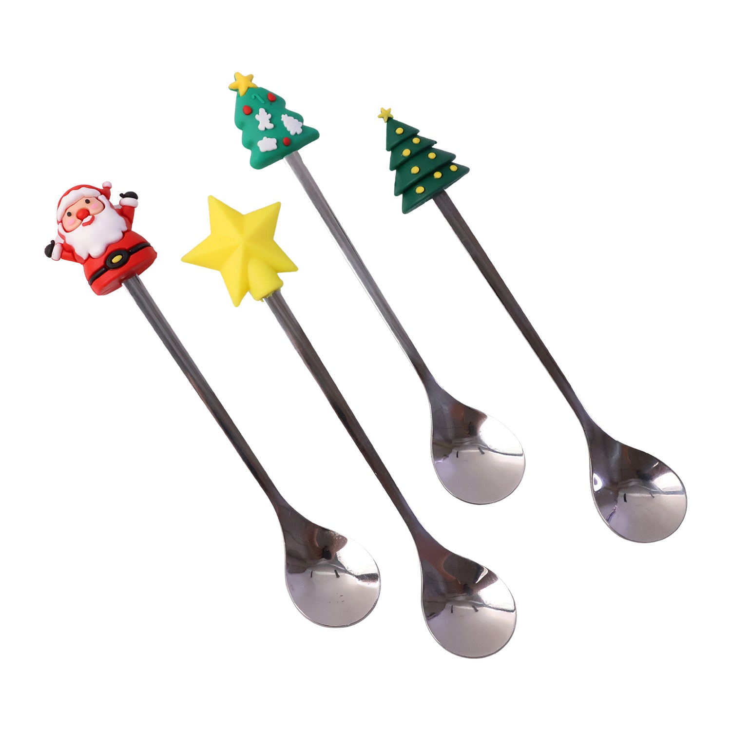 Golden Cartoon Spoon Set With Gift Box Steel Dessert Coffee Tea Spoons (4 Pc Set)