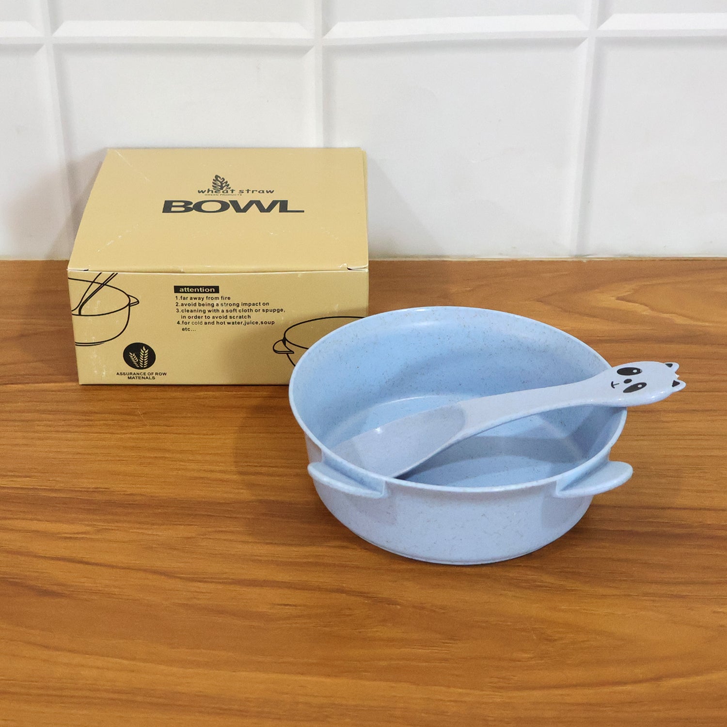Wheat Straw Kids Soup Bowl With Matching Spoon (240ml 1 Set )