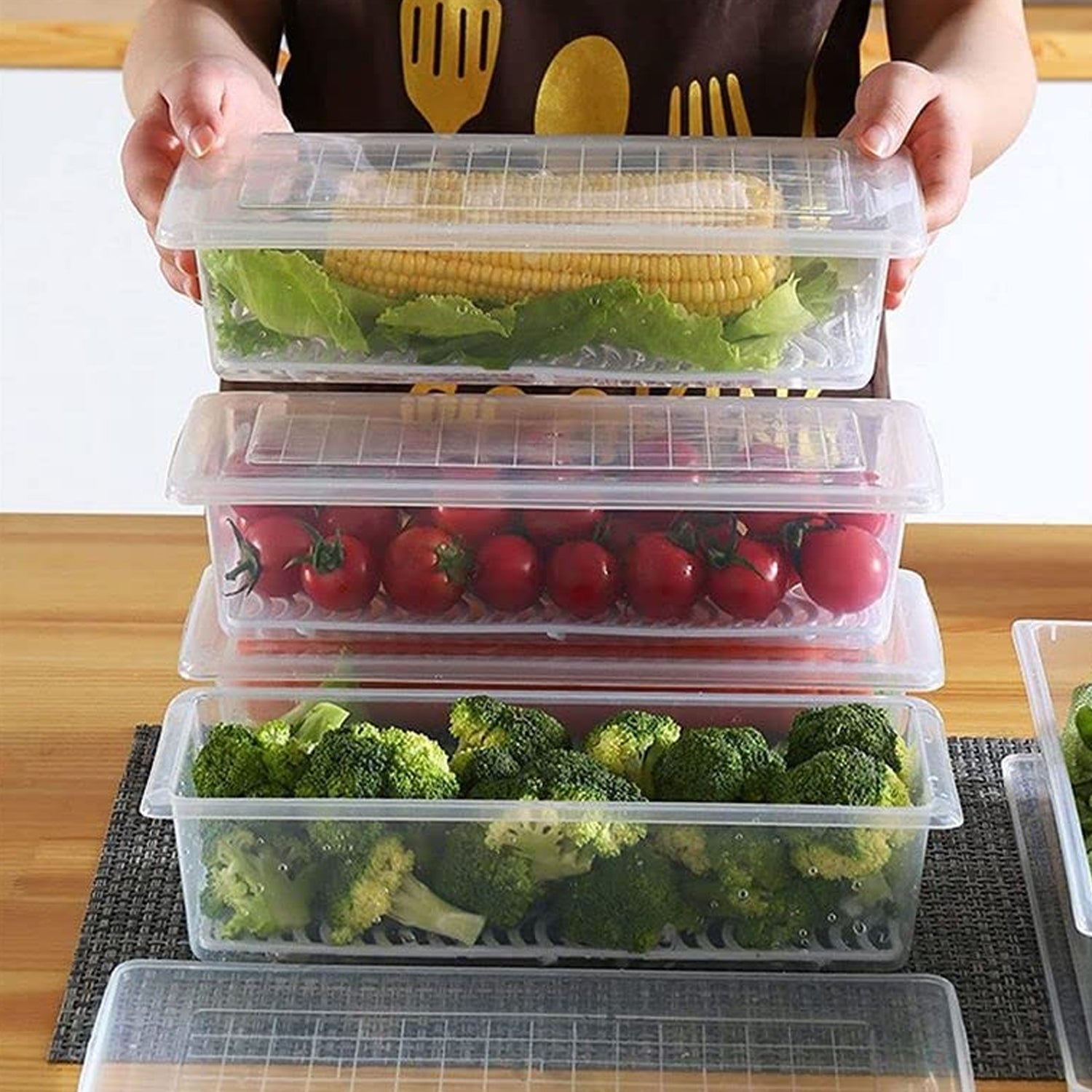 Vegetables  Fruits Freezer Storage Container (Pack Of 6pc 1500ml)