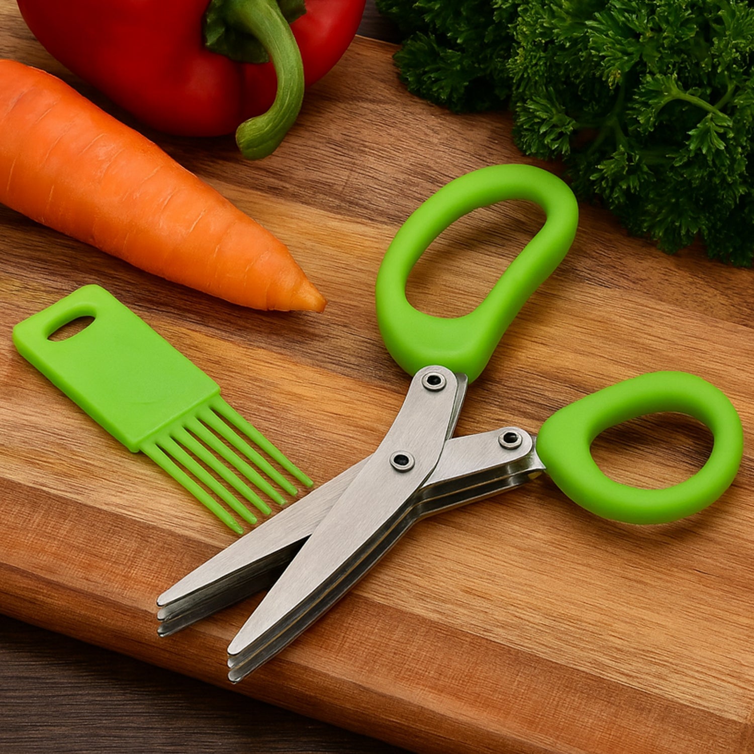Premium 3-blade Multipurpose Kitchen Scissors With Cleaning Comb