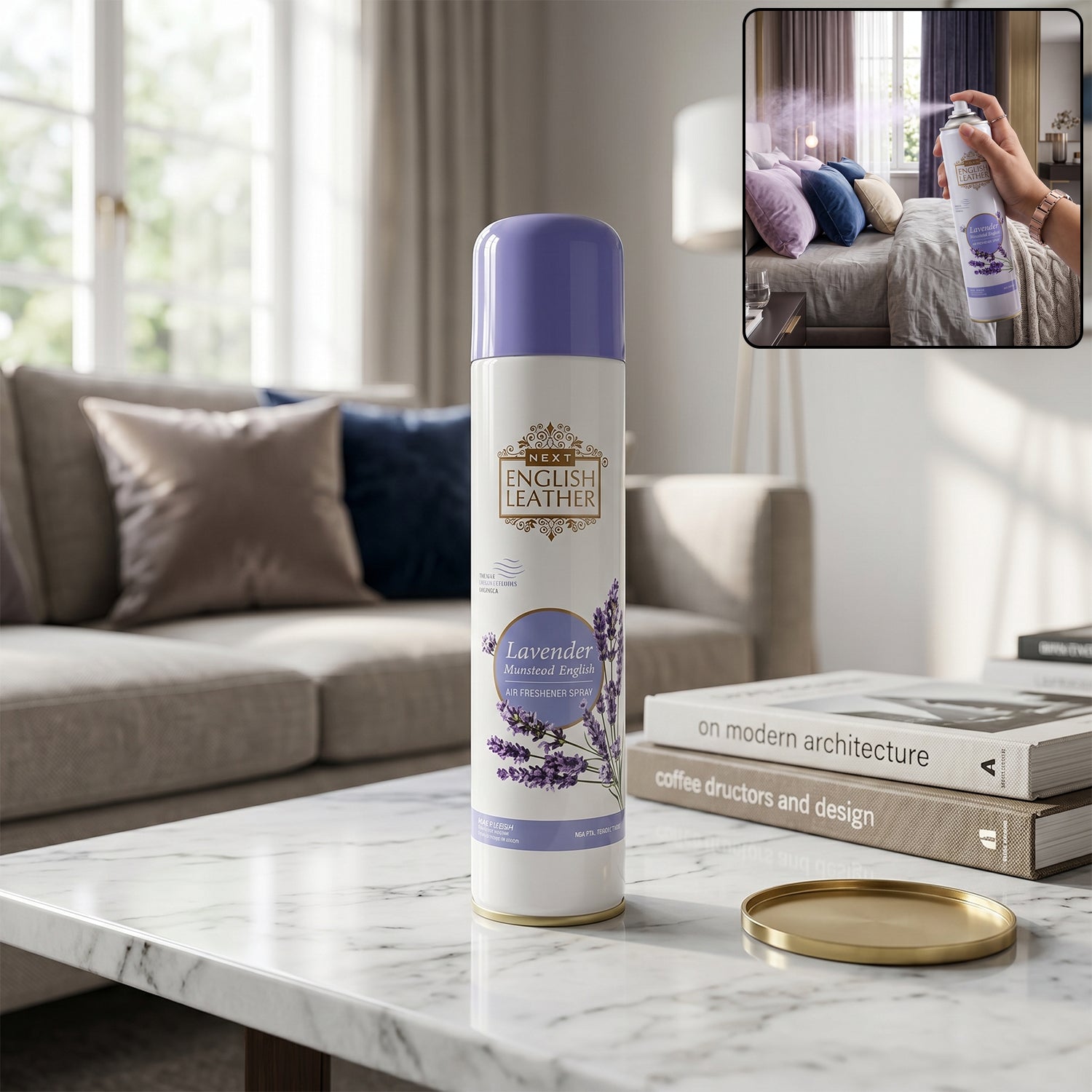 Next English Leather Lavender Air Freshener Spray For Home Office Room (220ml)