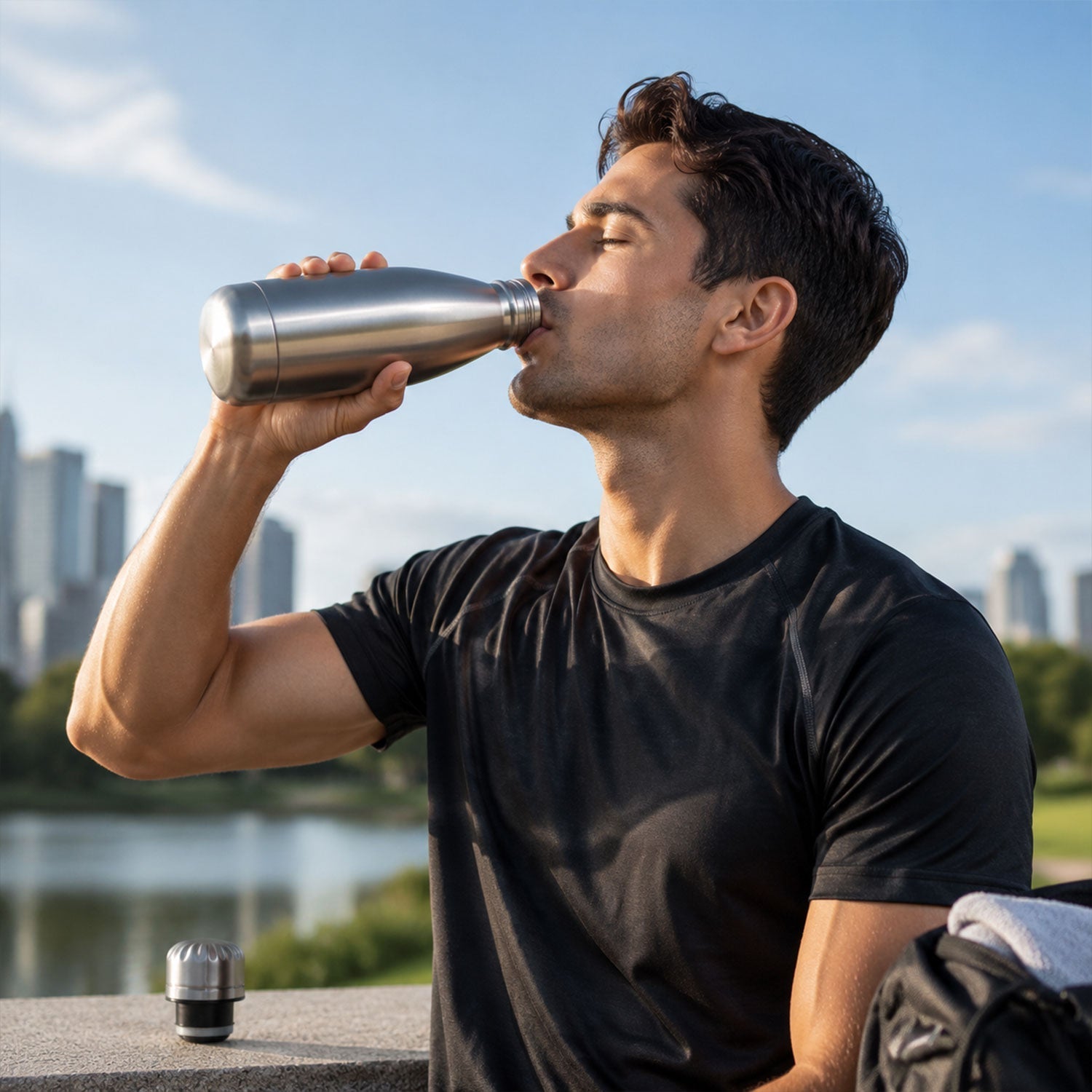 Stainless Steel Leak Proof Water Bottle For Gym School And Office 500ml (1 Pc)