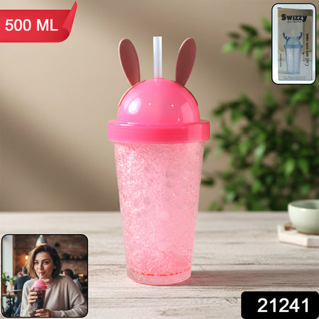 Cute Bunny Ear Design  Tumbler Sipper Bottle (500 Ml 1 Pc)