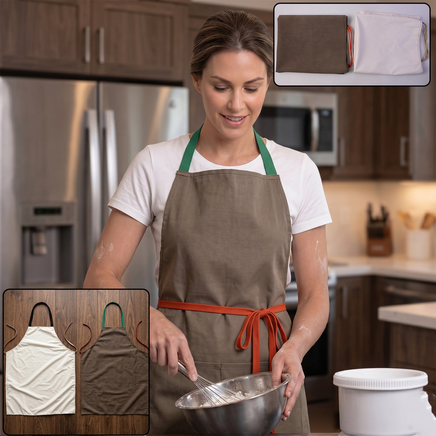 Premium Kitchen Apron Waterproof Adjustable Cooking Apron With Pockets (1 Pc)